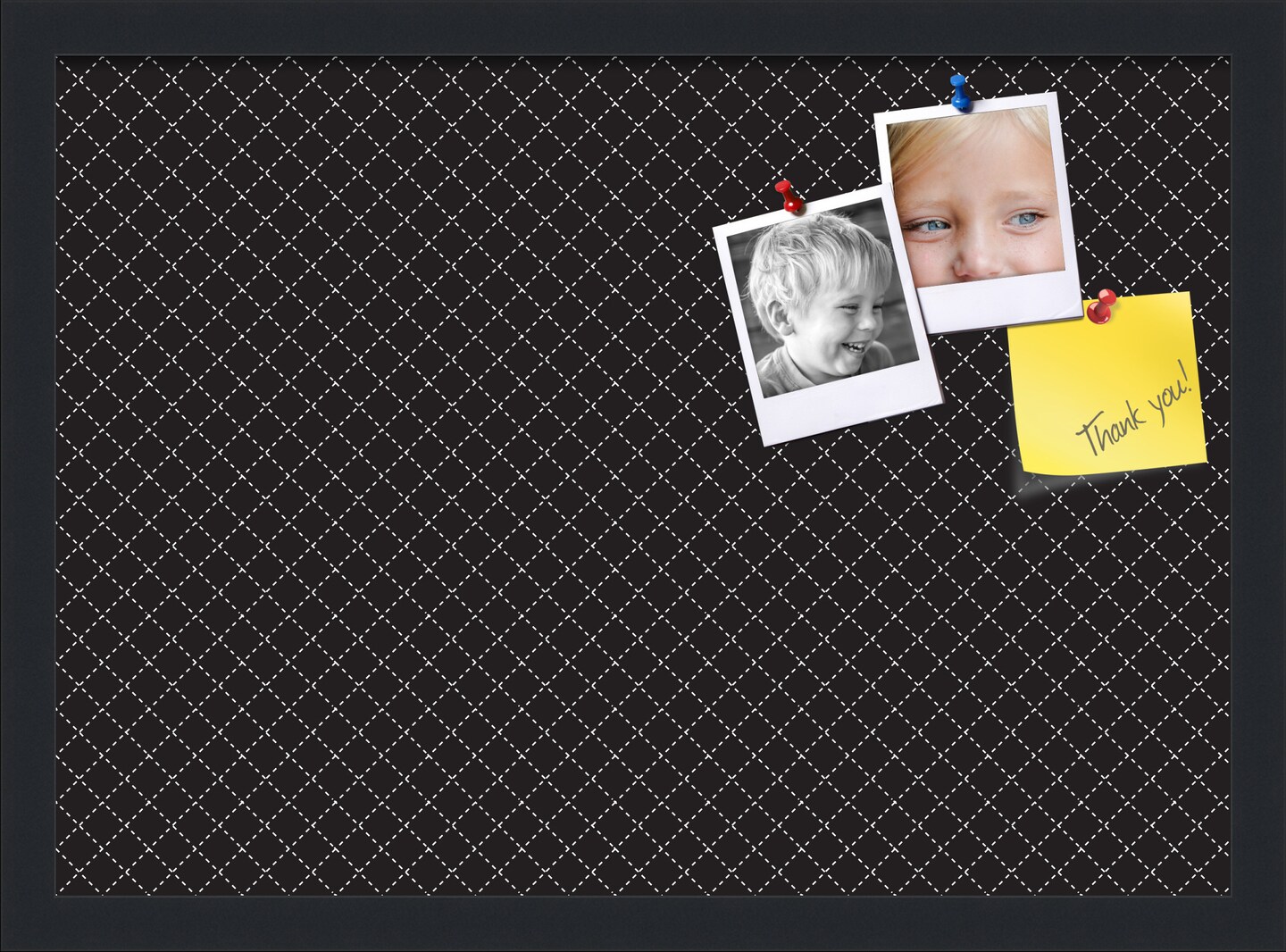 PinPix Custom Bulletin Board Black Diamond Poster Board Has a Fabric Style Canvas Finish, Framed in Satin Black, by ArtToFrames (PinPix-120)