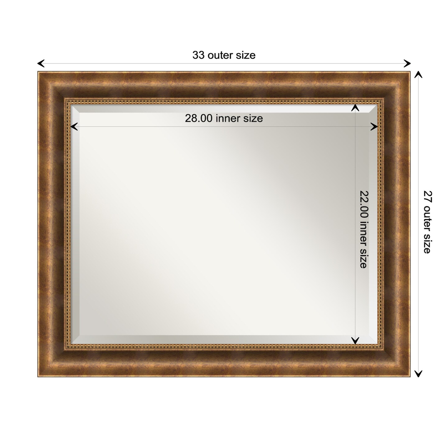 Beveled Bathroom Wall Mirror, Manhattan Frame