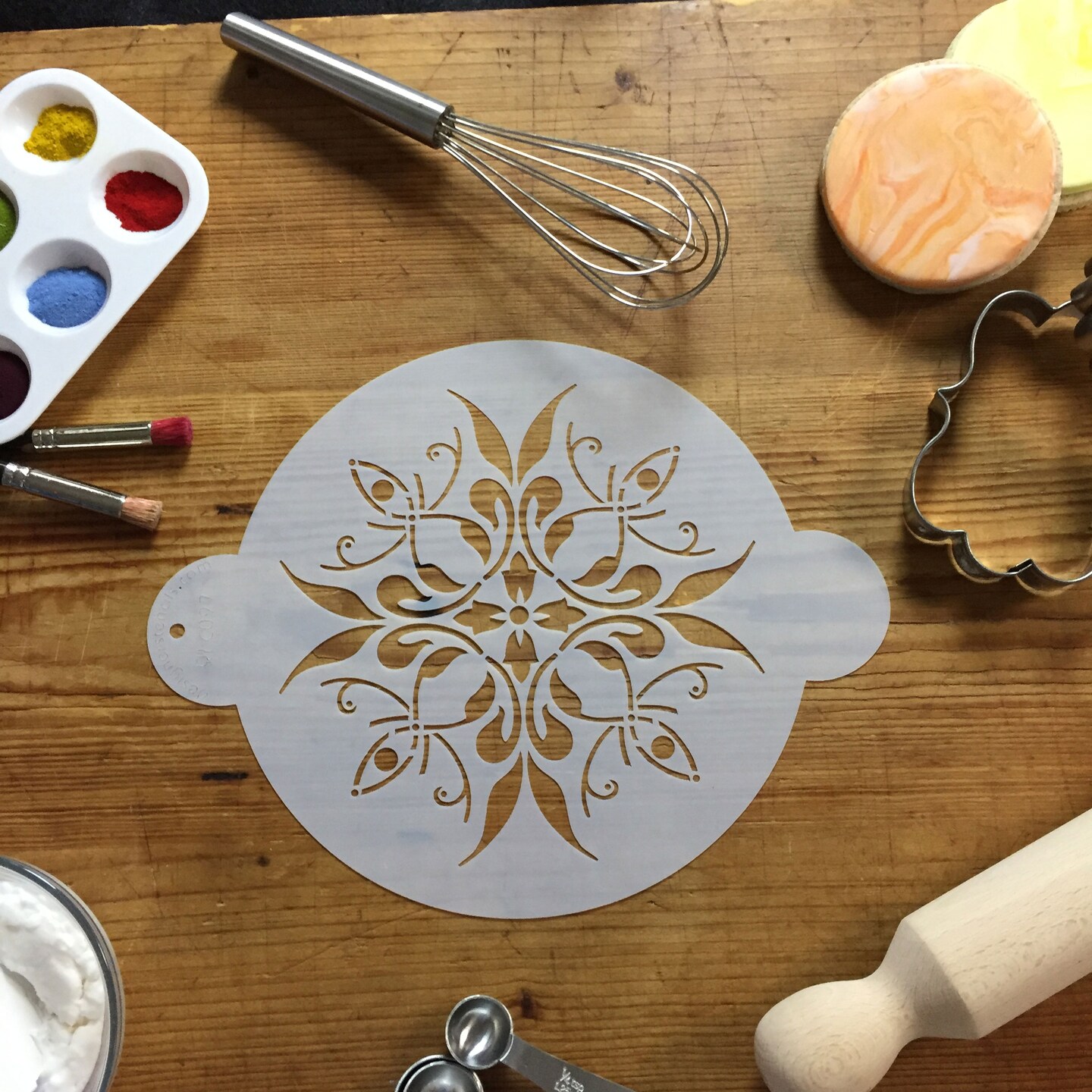 Small French Medallion Cake Stencil | C097 by Designer Stencils |