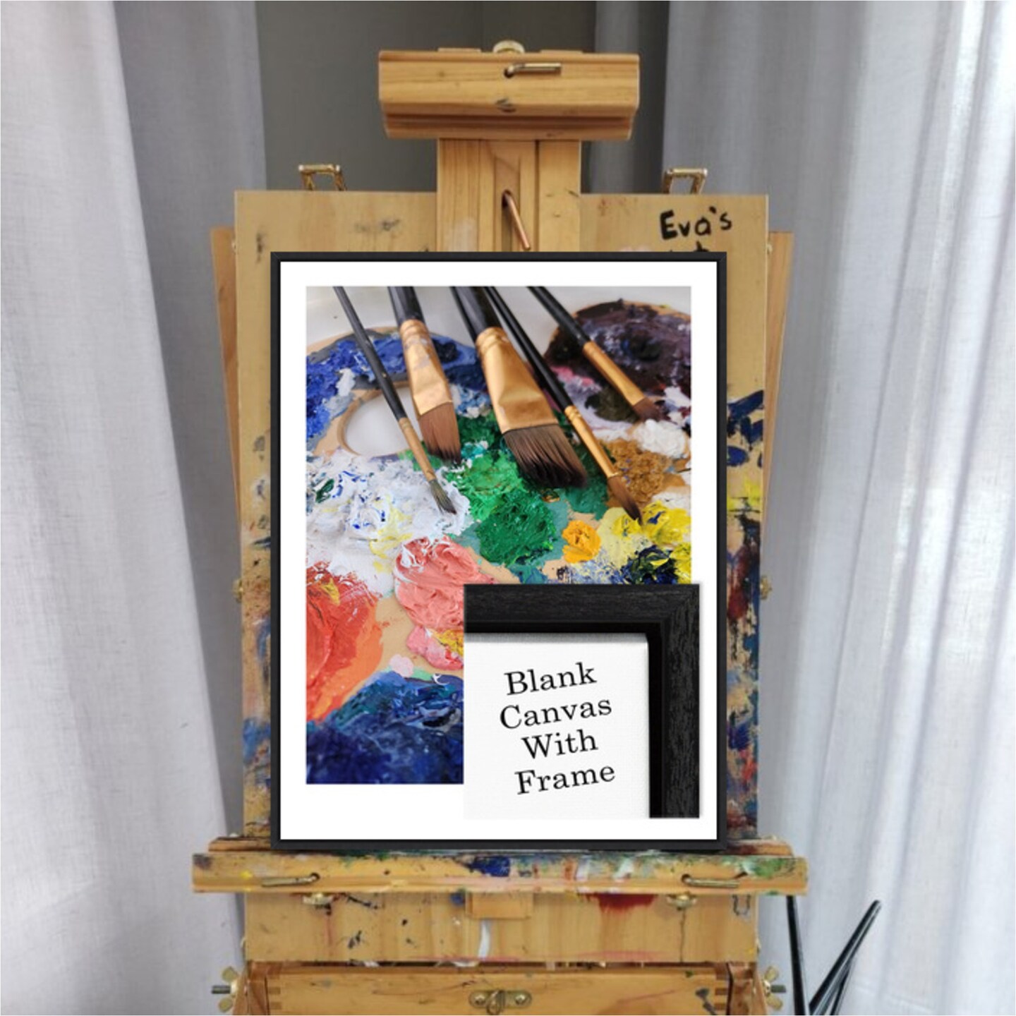 Framed Blank White Canvas for DIY Artwork, Crafts and Painting