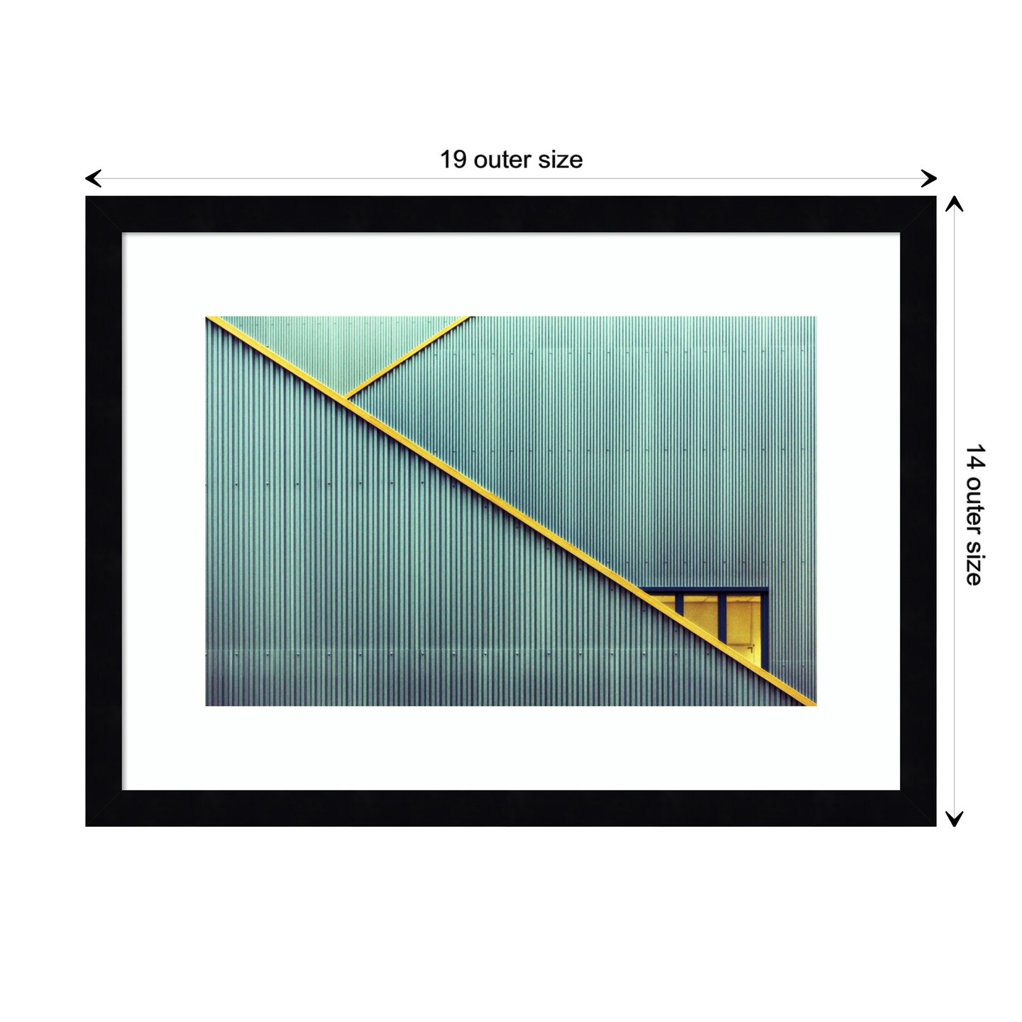 Stairs and Yellow Door by Jan Niezen Wood Framed Wall Art Print