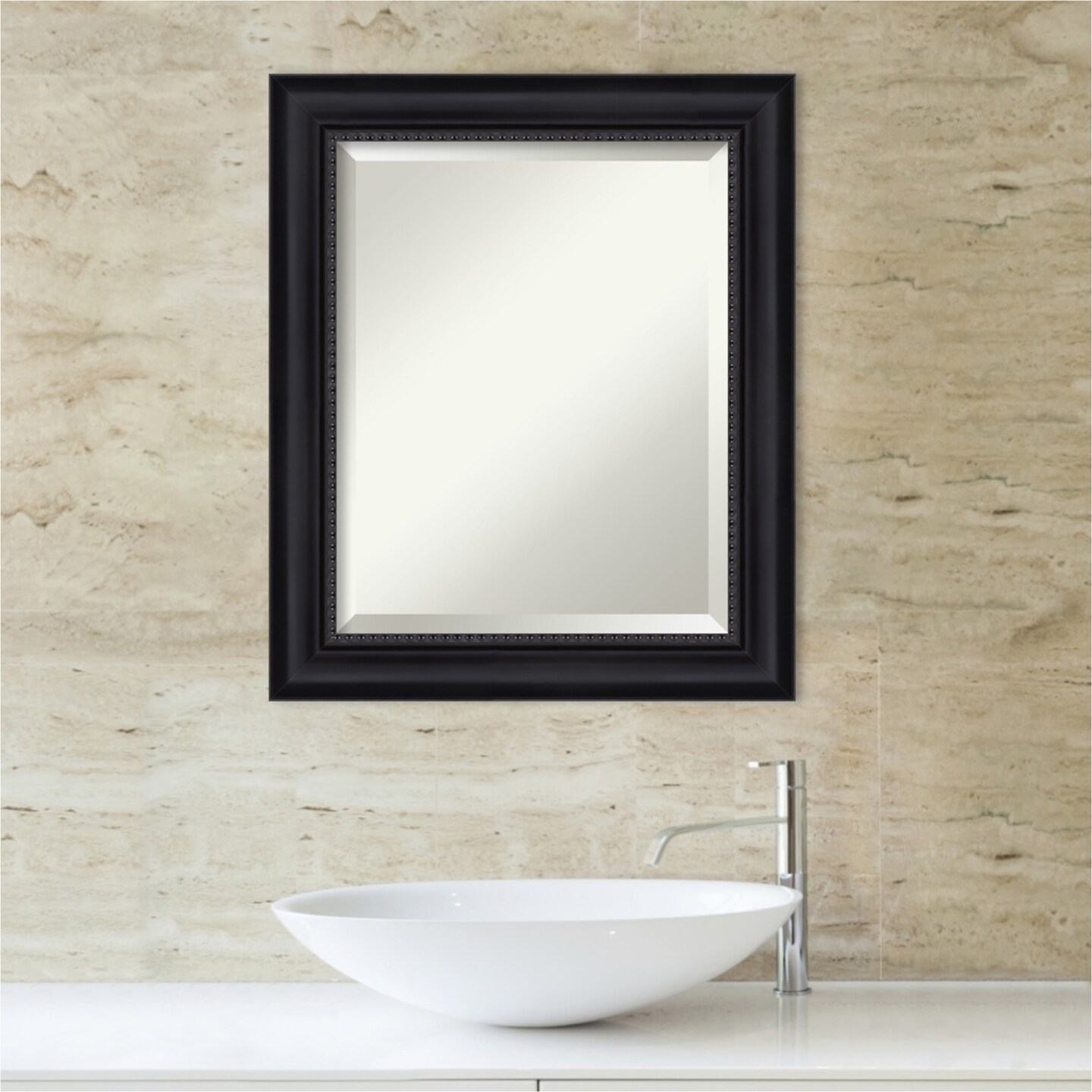 Beveled Bathroom Wall Mirror, Astor Frame