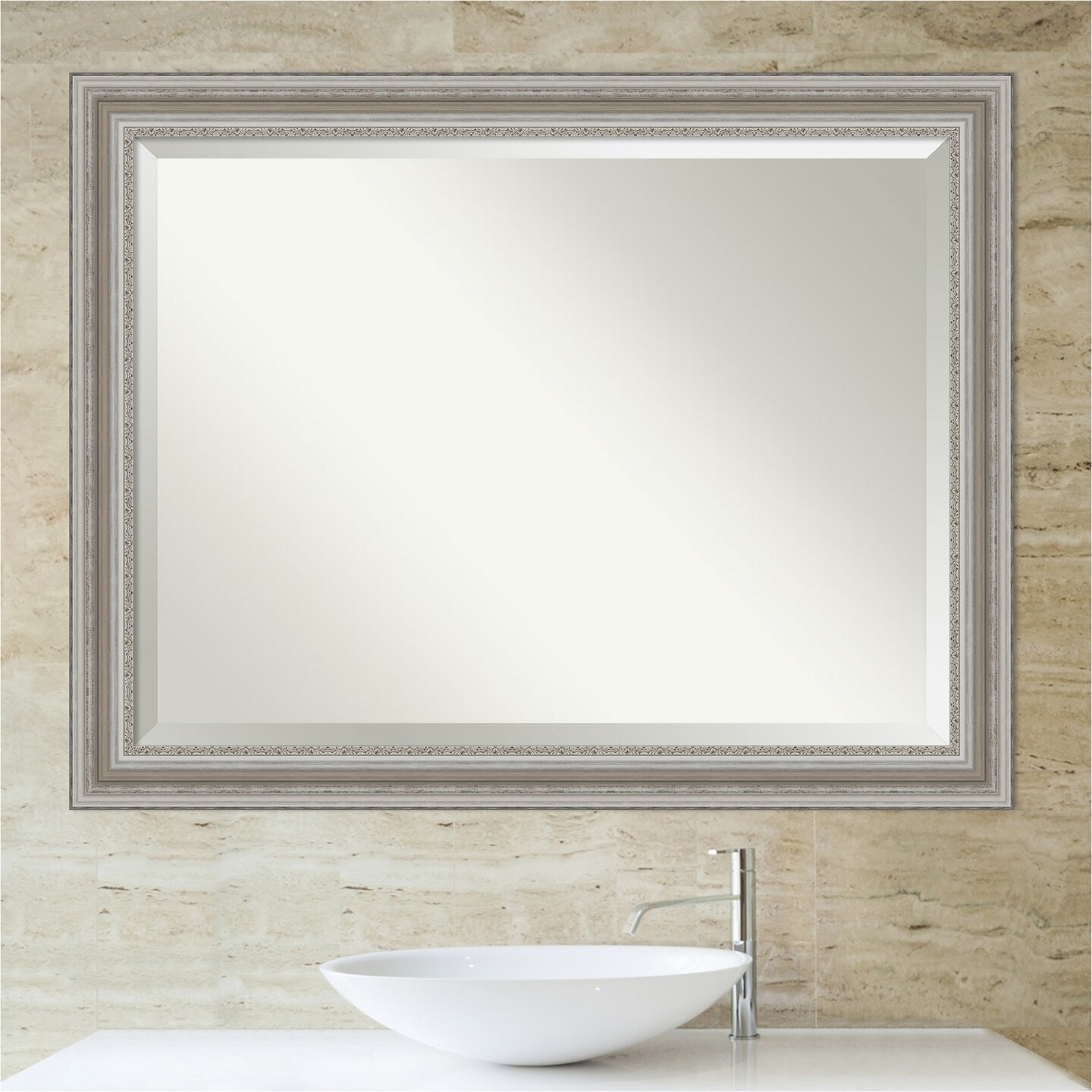 Beveled Bathroom Wall Mirror, Parlor Frame