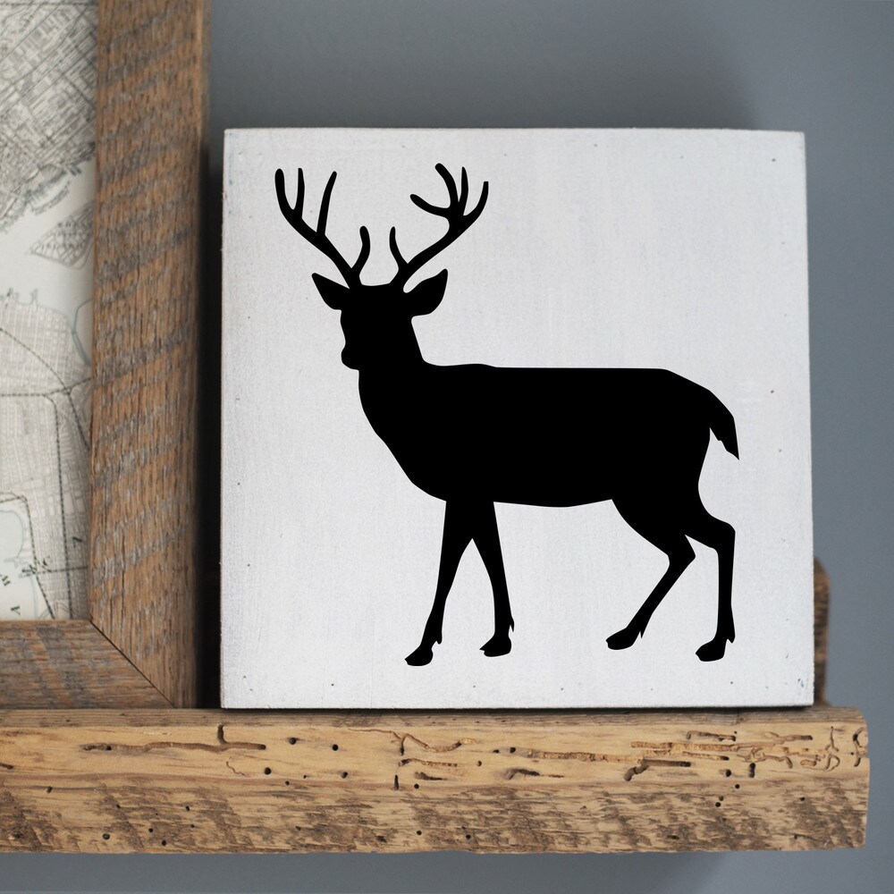 Buck Silhouette Embossing 12 x 12 Stencil | FS043 by Designer Stencils | Animal & Nature Stencils | Reusable Stencils for Painting on Wood, Wall, Tile, Canvas, Paper, Fabric, Furniture, Floor | Reusable Paint Stencil for Home Makeover
