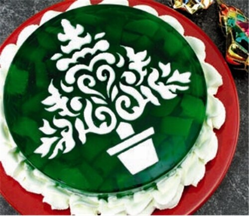 Christmas Tree Cake Stencil | C100 by Designer Stencils | Cake Decorating Tools | Baking Stencils for Royal Icing, Airbrush, Dusting Powder | Reusable Plastic Food Grade Stencil for Cakes | Easy to Use &#x26; Clean Cake Stencil