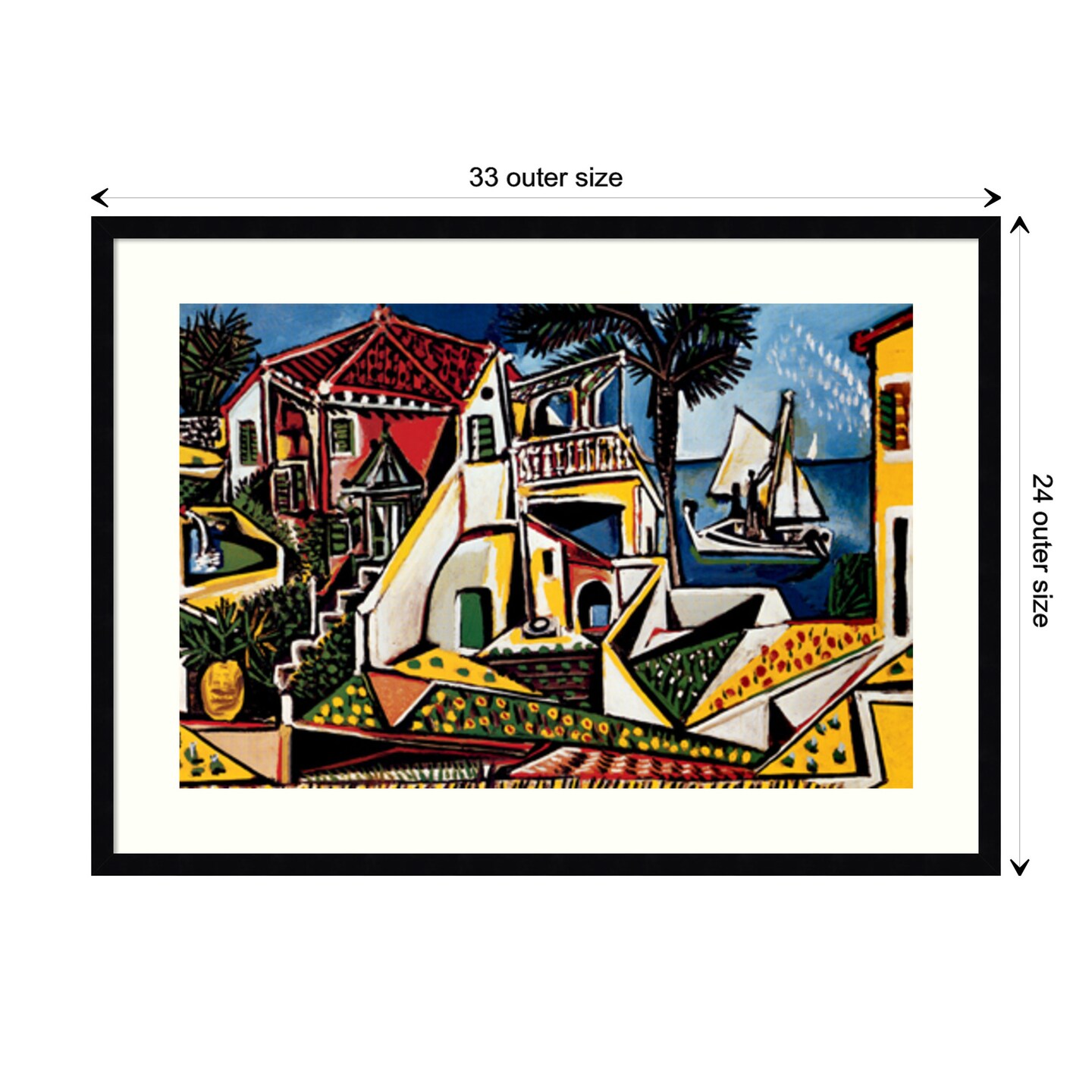 Paysage Mediterraneen by Pablo Picasso Wood Framed Wall Art Print