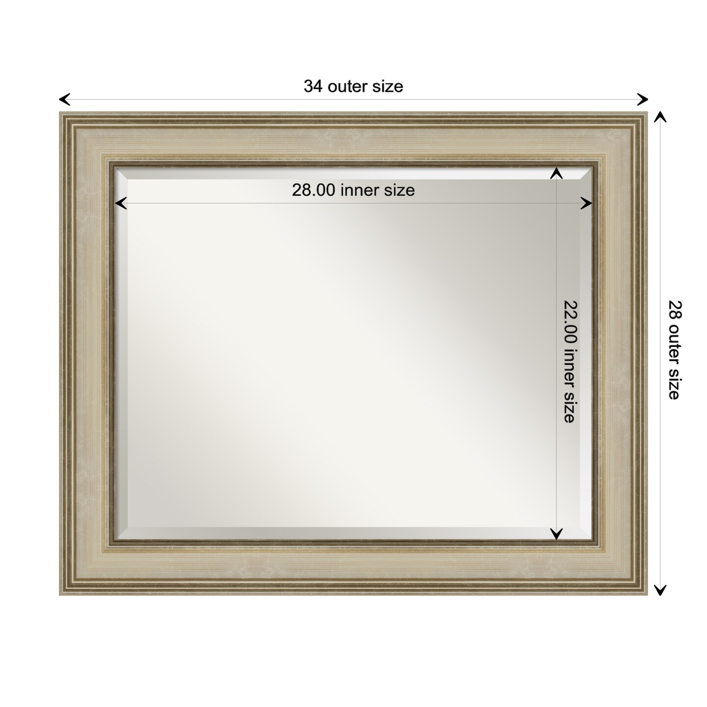 Beveled Bathroom Wall Mirror, Colonial Frame