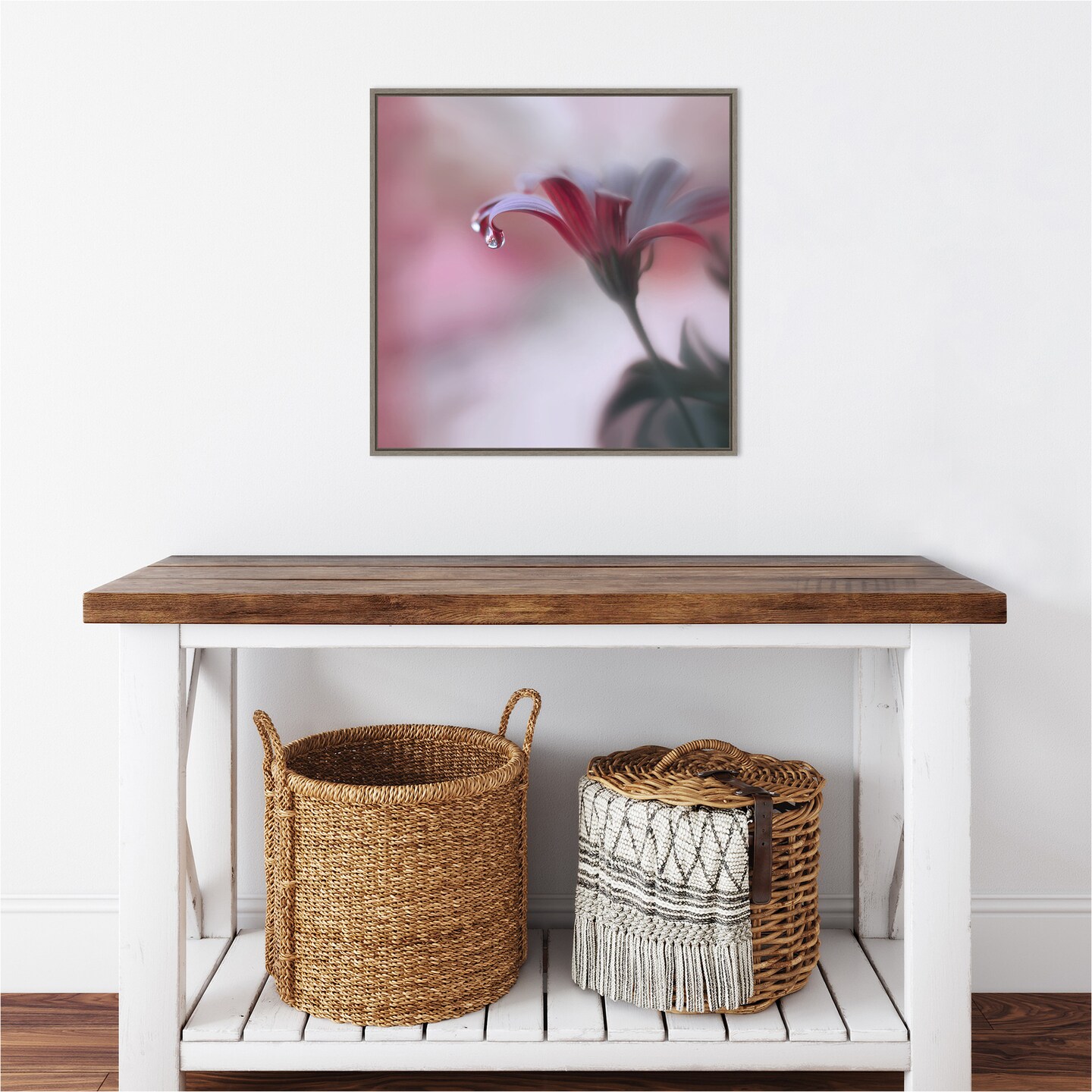 Invisible Touch by Juliana Nan 22-in. W x 22-in. H. Canvas Wall Art Print Framed in Grey