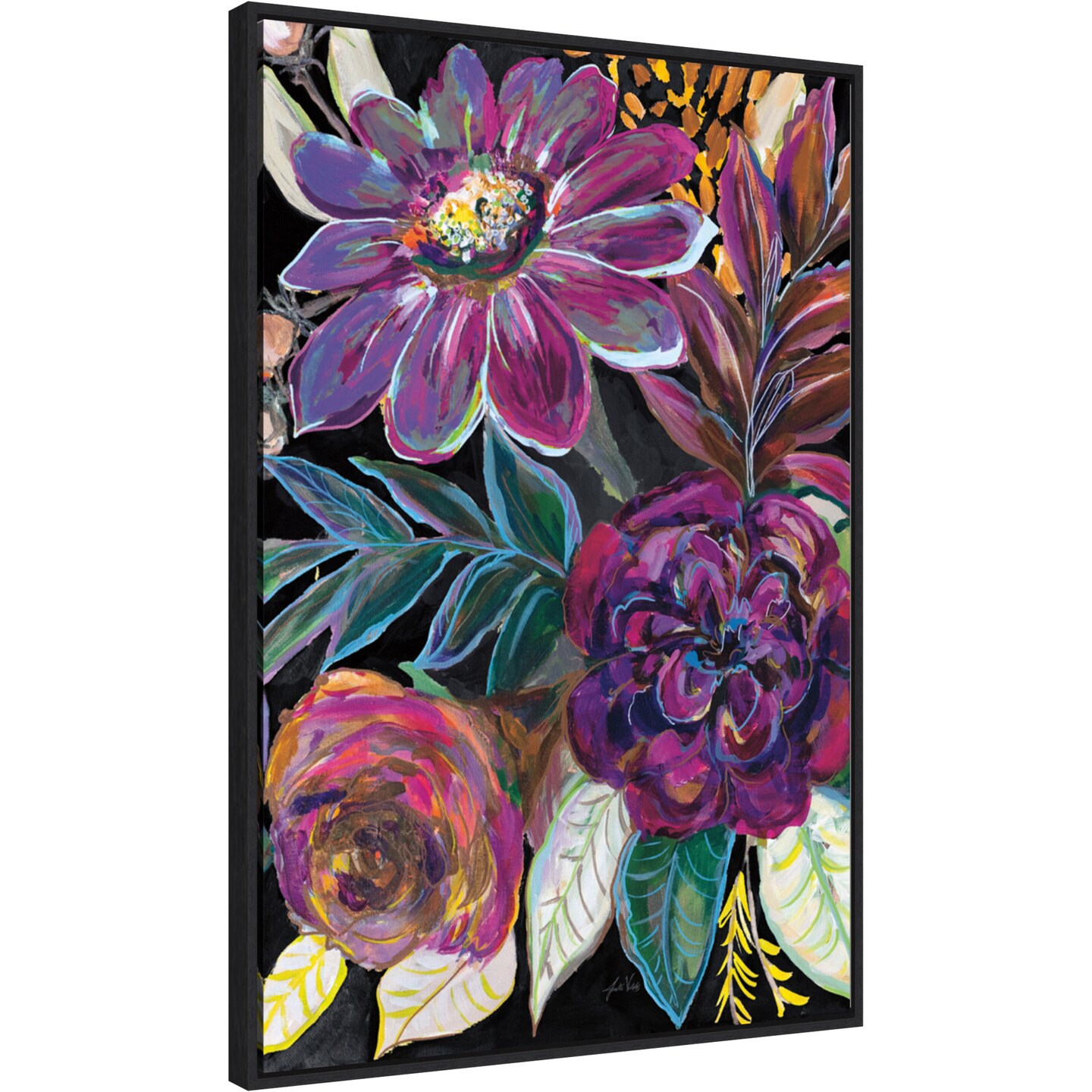 Festive Season II by Jeanette Vertentes 23-in. W x 33-in. H. Canvas Wall Art Print Framed in Black