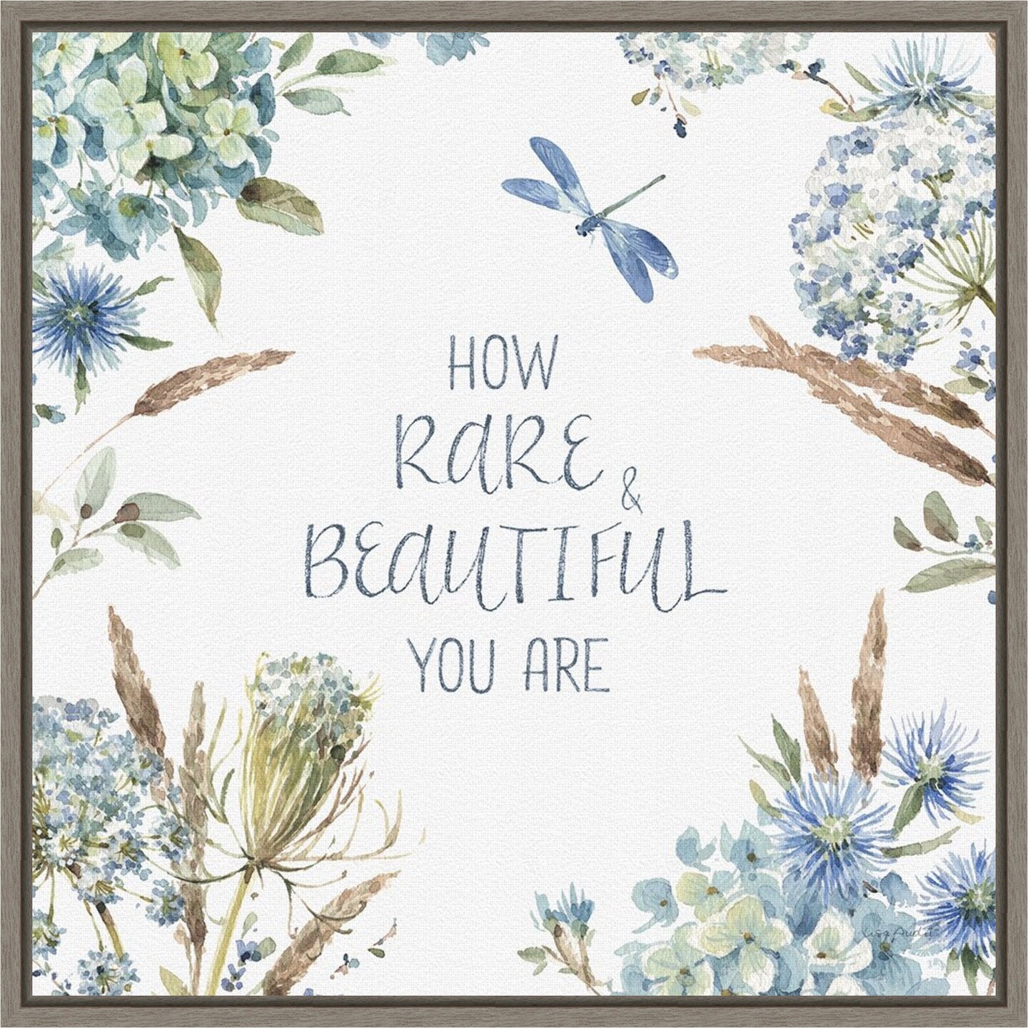 Bohemian Blue 10A by Lisa Audit 16-in. W x 16-in. H. Canvas Wall Art Print Framed in Grey