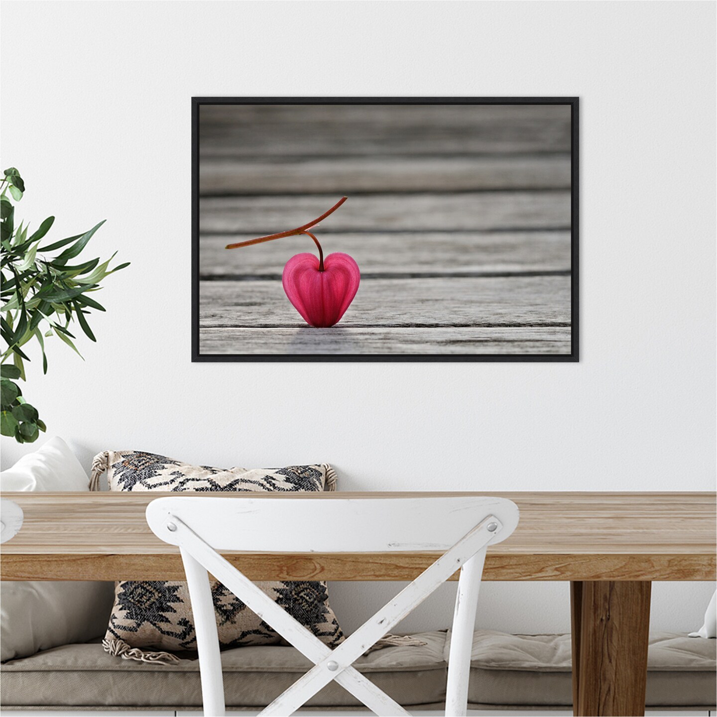 Natural heart by Lotte Gronkjaer 23-in. W x 16-in. H. Canvas Wall Art Print Framed in Black