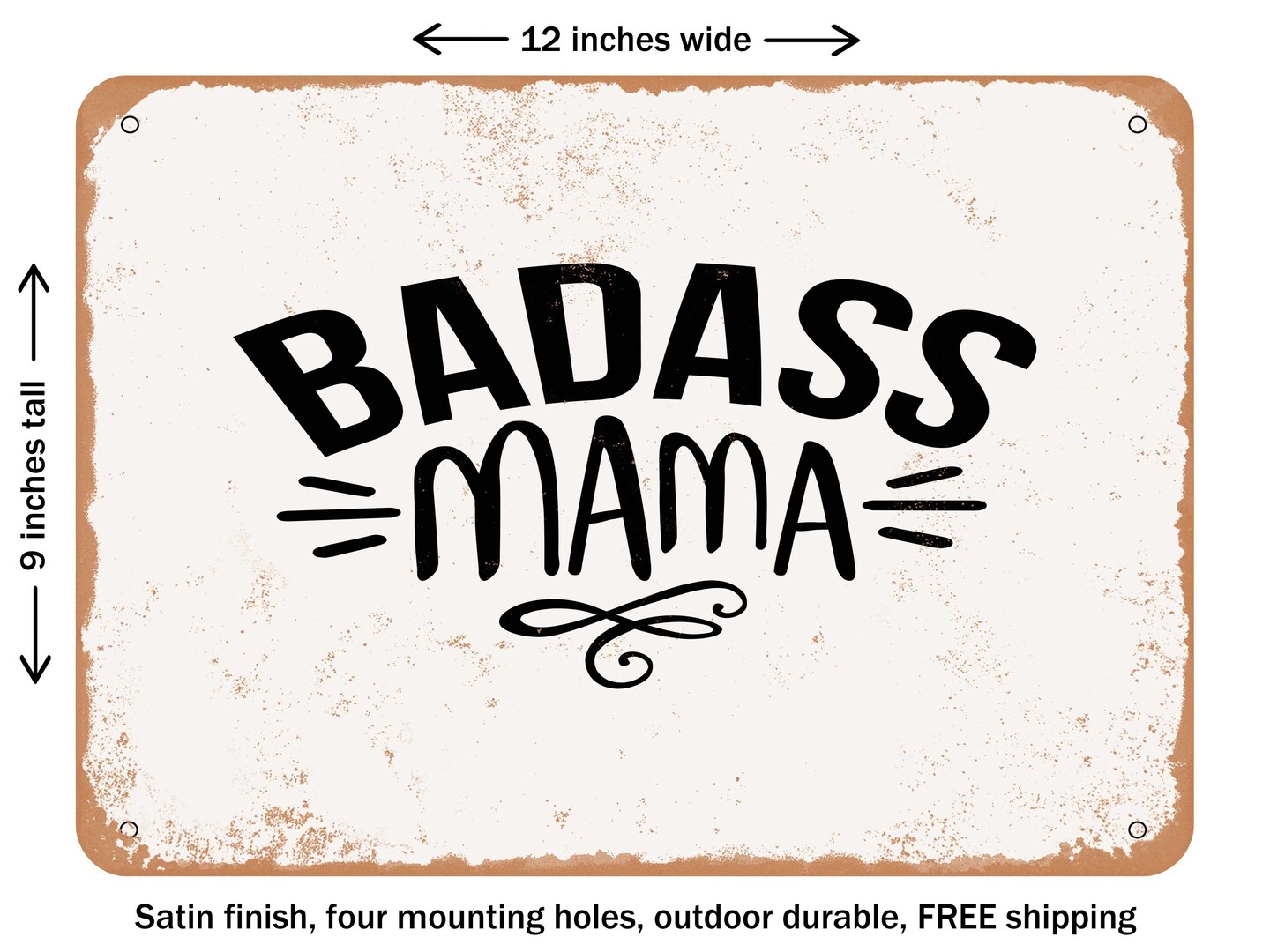 Decorative Metal Sign Badass Mama Vintage Rusty Look Signs Michaels