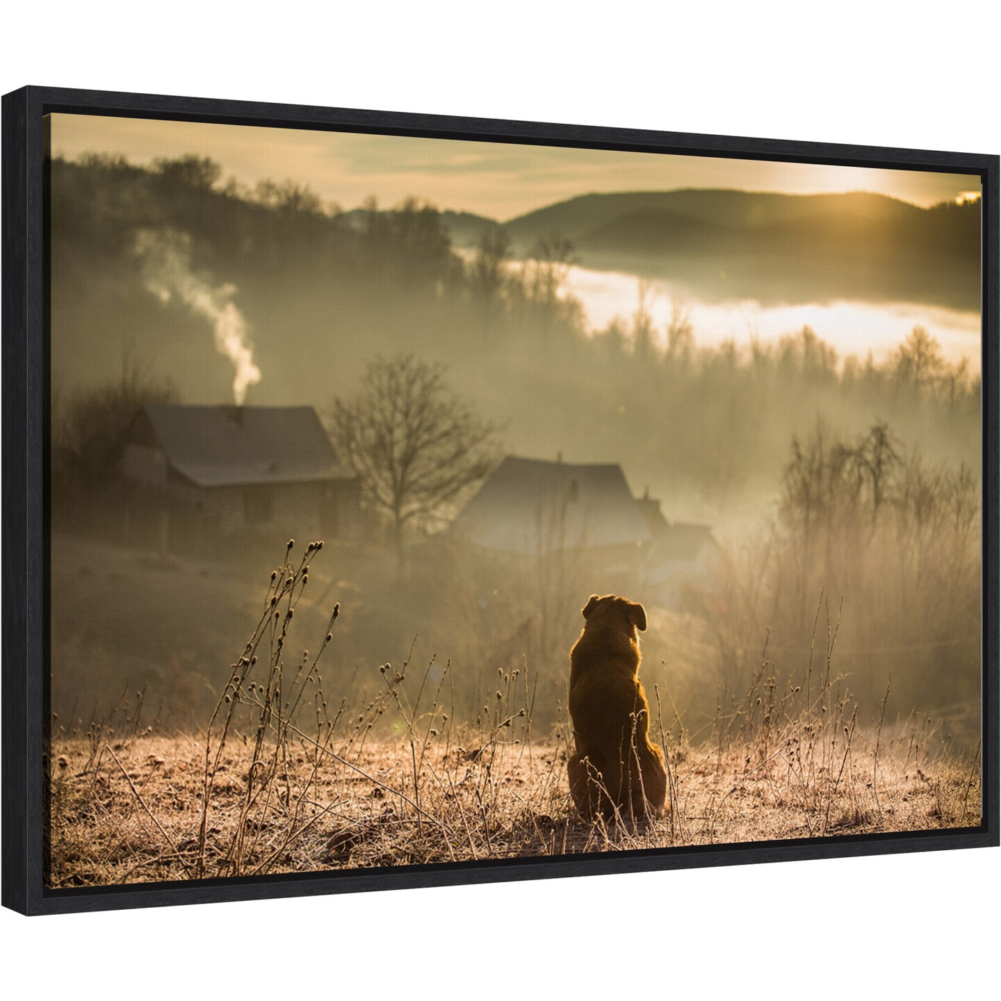 good connection by Georgiana Lefter 23-in. W x 16-in. H. Canvas Wall Art Print Framed in Black