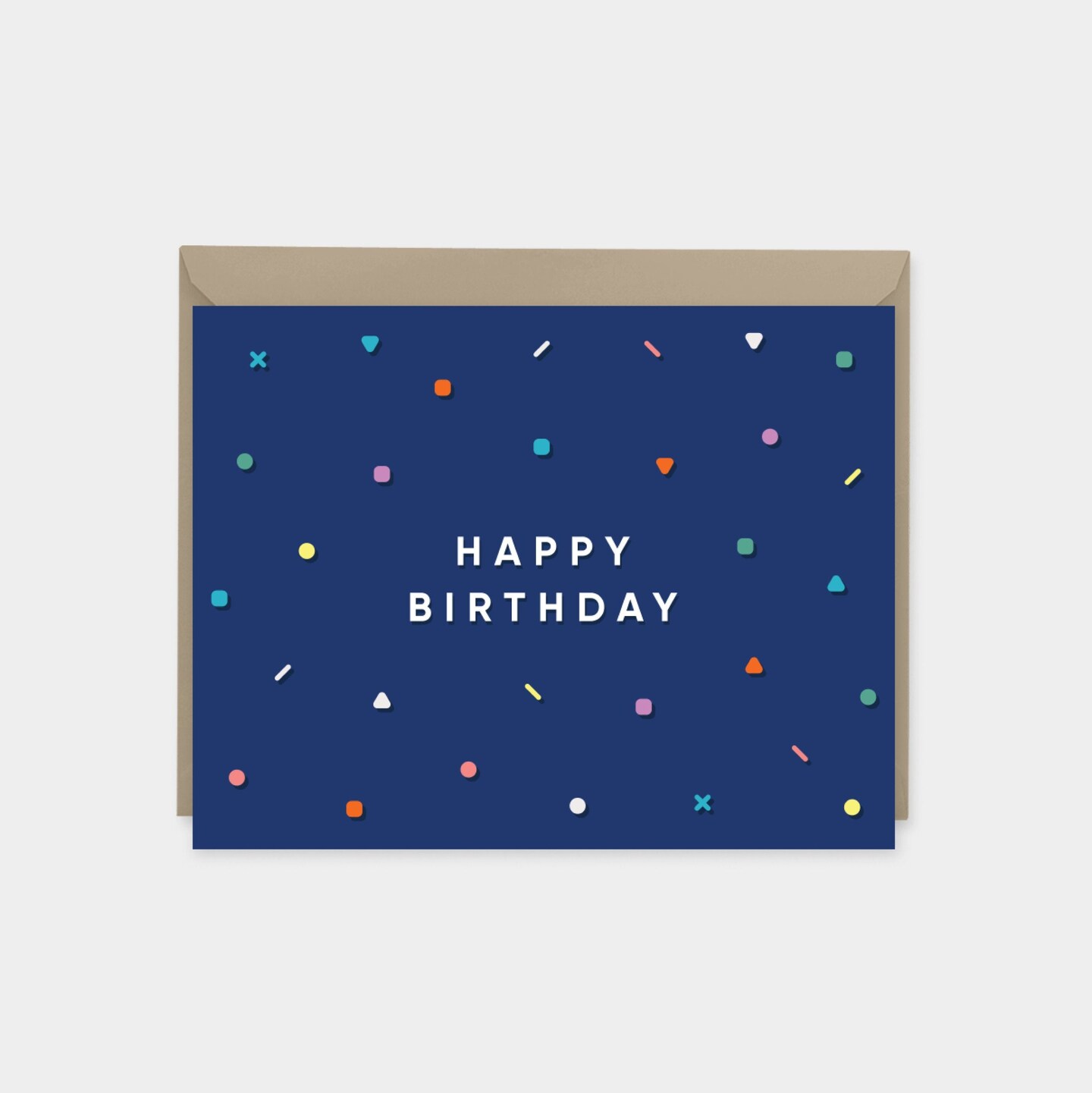 Happy Birthday Card, Colorful Modern Birthday Card, Confetti Pattern ...