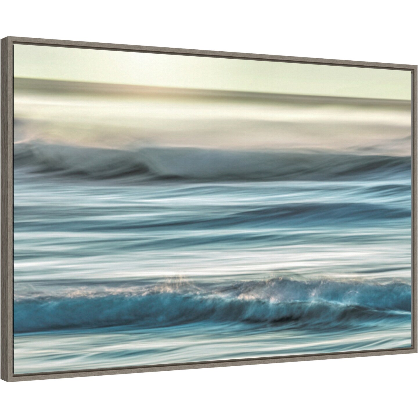 Motion blur of sunset on coast by Don Paulson Danita Delimont 33-in. W x 23-in. H. Canvas Wall Art Print Framed in Grey