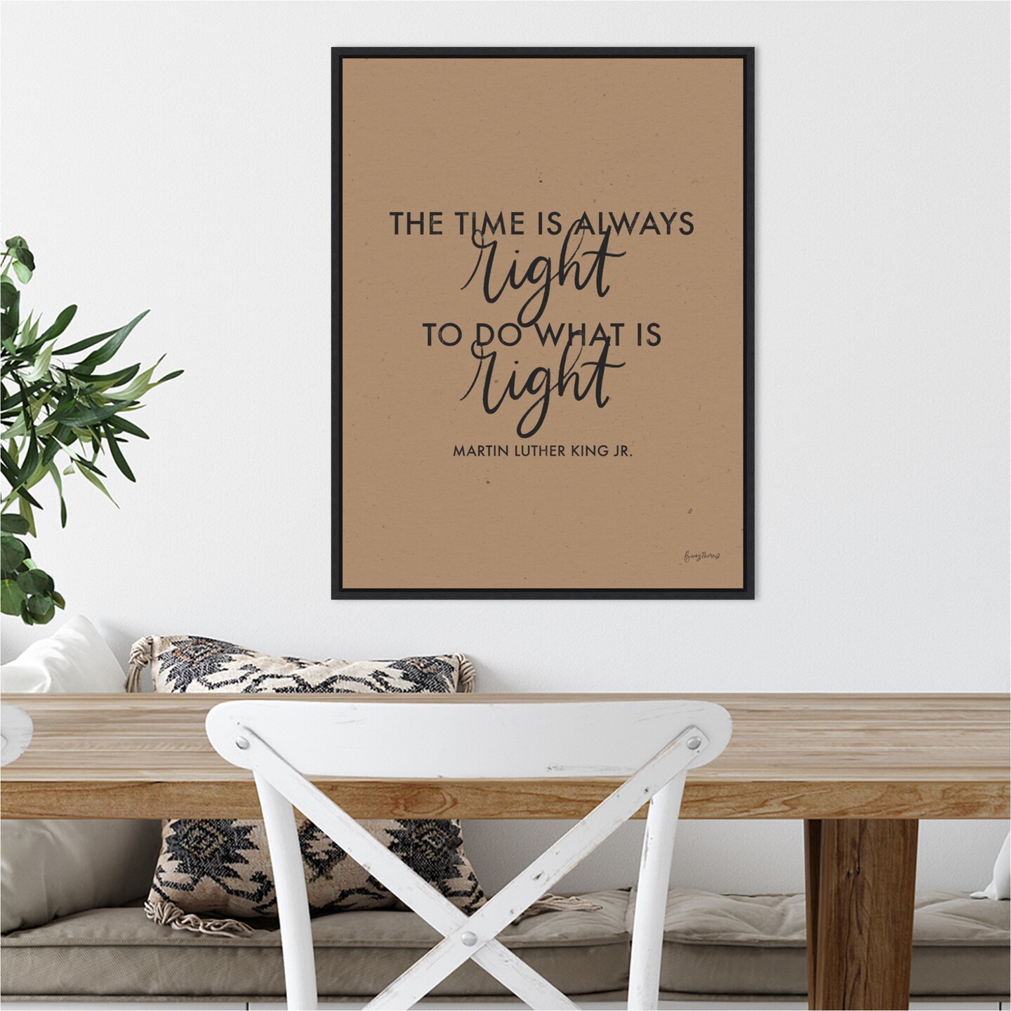 Words of Wisdom IV - The Time is Right by Becky Thorns 18-in. W x 24-in. H. Canvas Wall Art Print Framed in Black