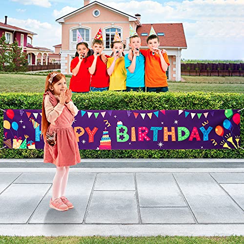 VUDECO Large Happy Birthday Banner Happy Birthday Party Decor Happy Birthday Yard Sign