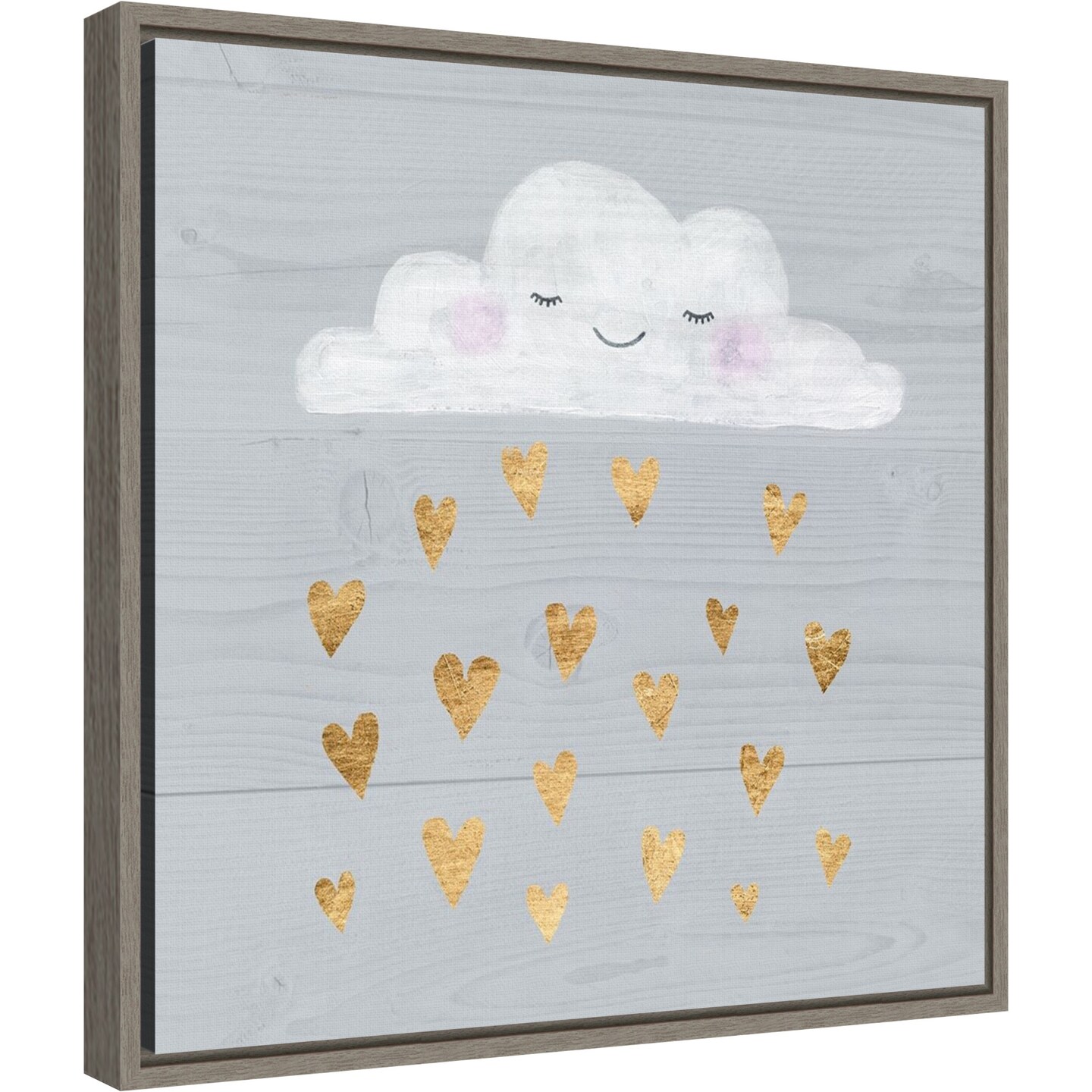 Sweet Dreams III by Victoria Borges 16-in. W x 16-in. H. Canvas Wall Art Print Framed in Grey