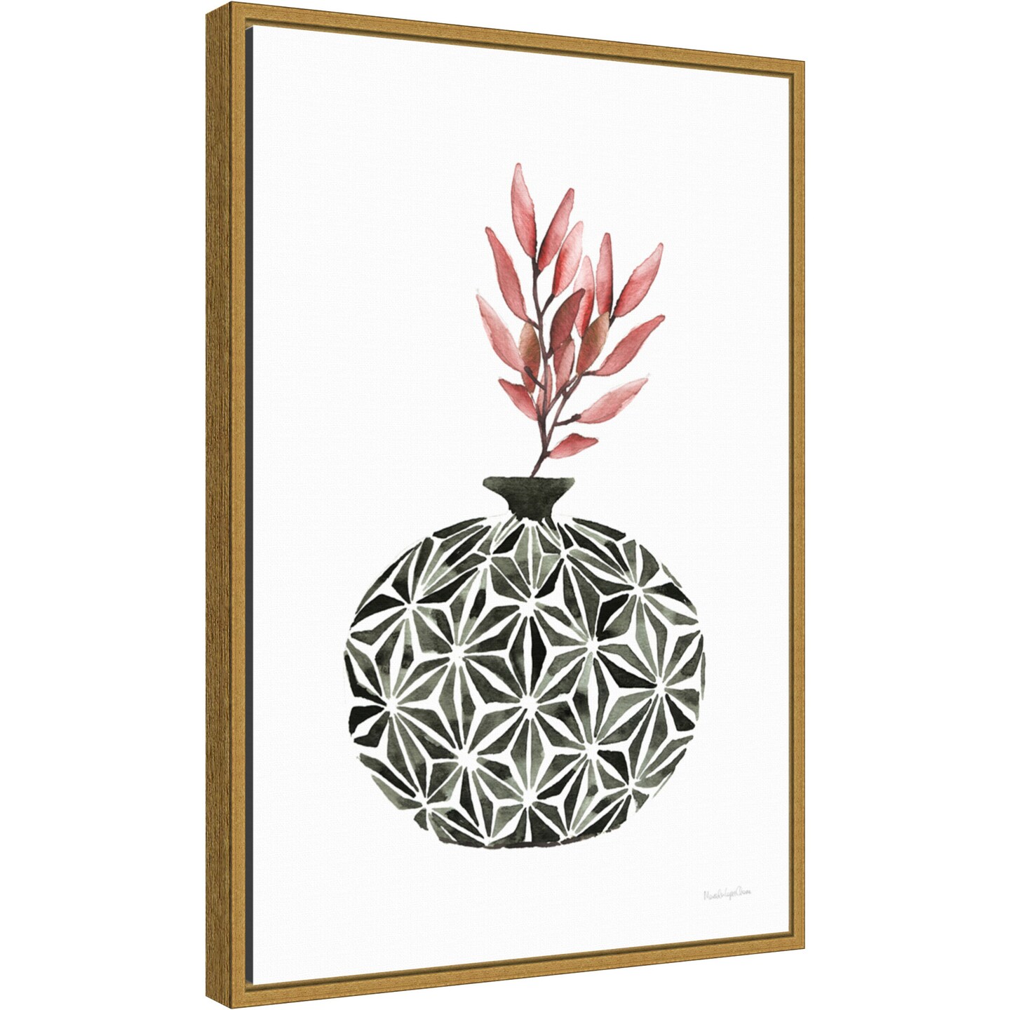 Geometric Vases IV by Mercedes Lopez Charro Canvas Wall Art Print Framed