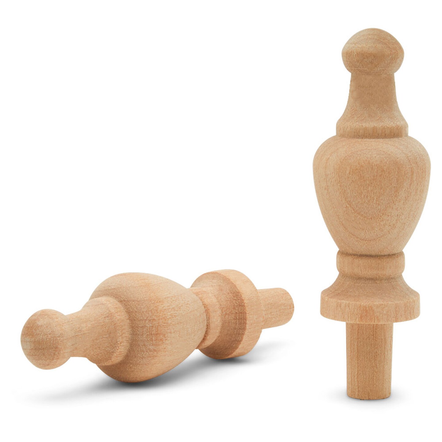 Wood Finials, 2-7/8 inch for Crafting & DIY Dcor, Woodpeckers