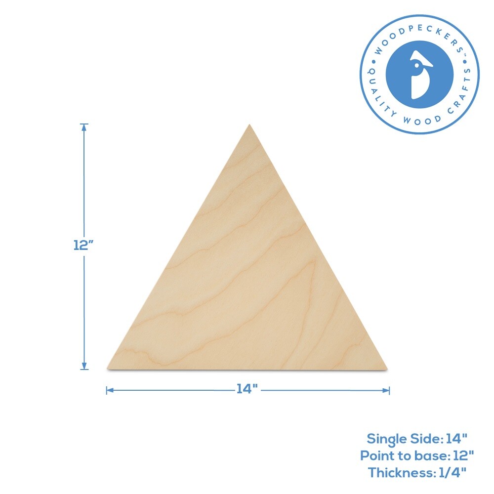 Triangle Wooden Cutouts, Multiple Sizes Available, Unfinished Crafts &#x26; Geometric Decor | Woodpeckers