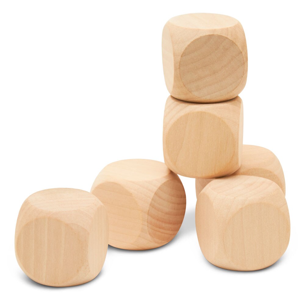 Wooden Blank Dice, Multiple Sizes Available, Unfinished for Games, Party, & Decor | Woodpeckers