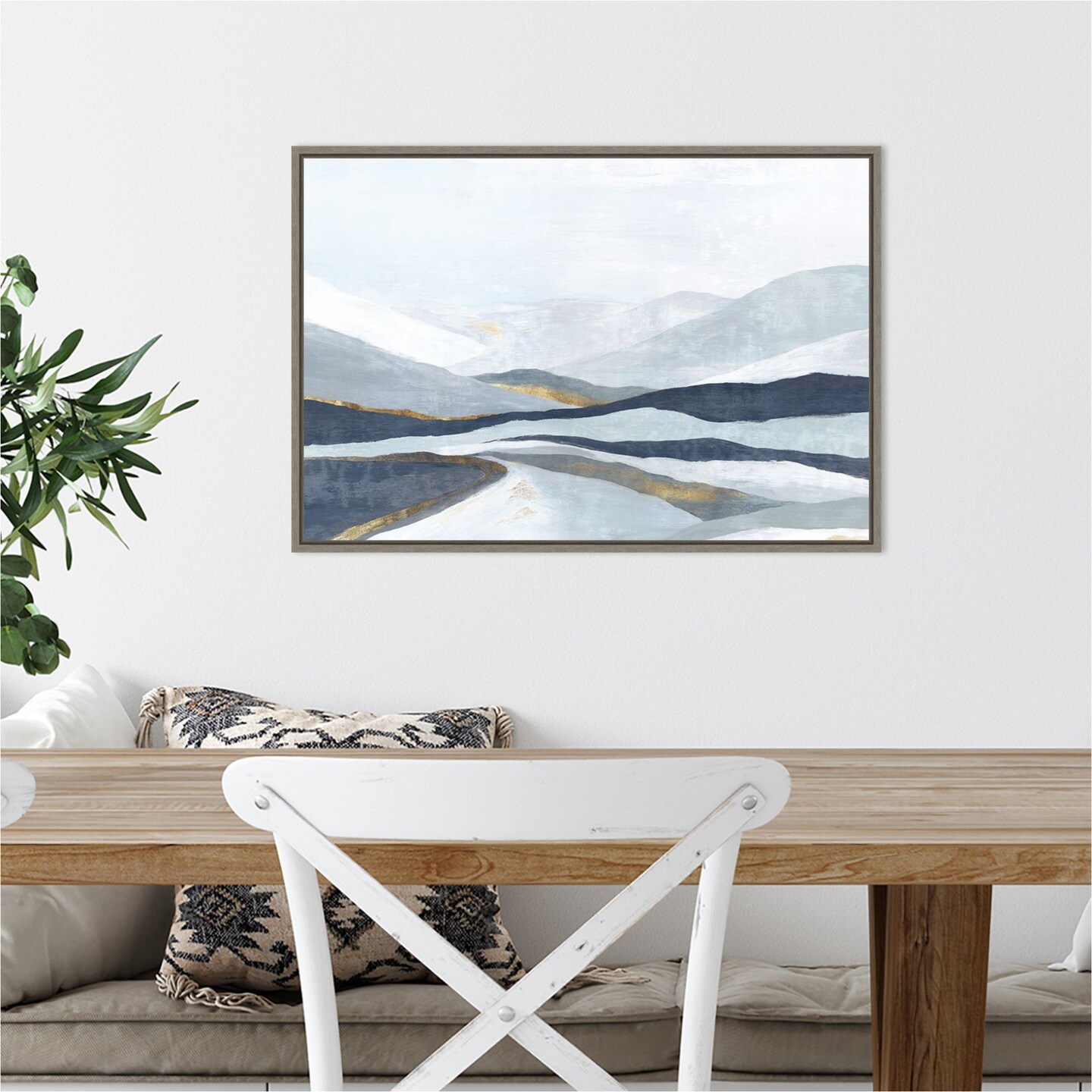 Far Away Land I (Mountains) by Eva Watts Canvas Wall Art Print Framed ...