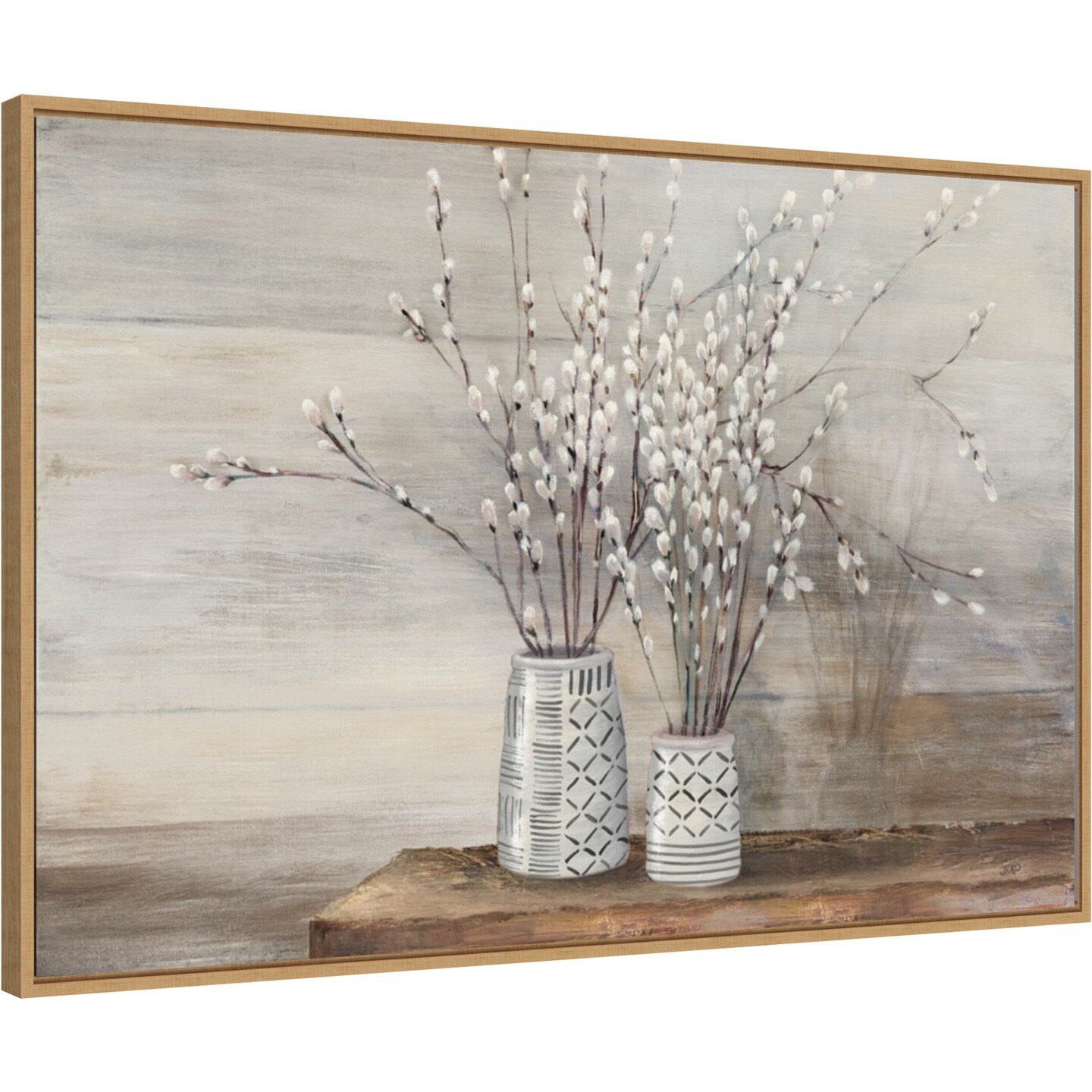 P Willow Still Life with Designs by Julia Purinton Canvas Art Framed