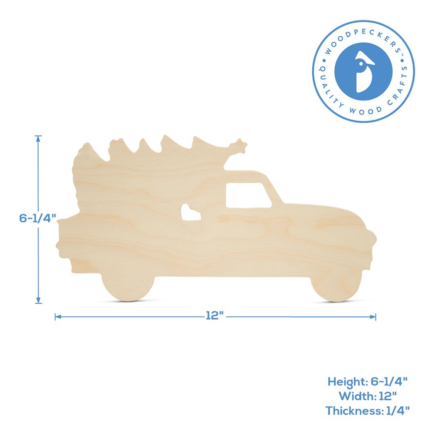 Christmas Pickup Truck Cutout, 12&#x22; DIY Wood Christmas Crafts/Decor | Woodpeckers