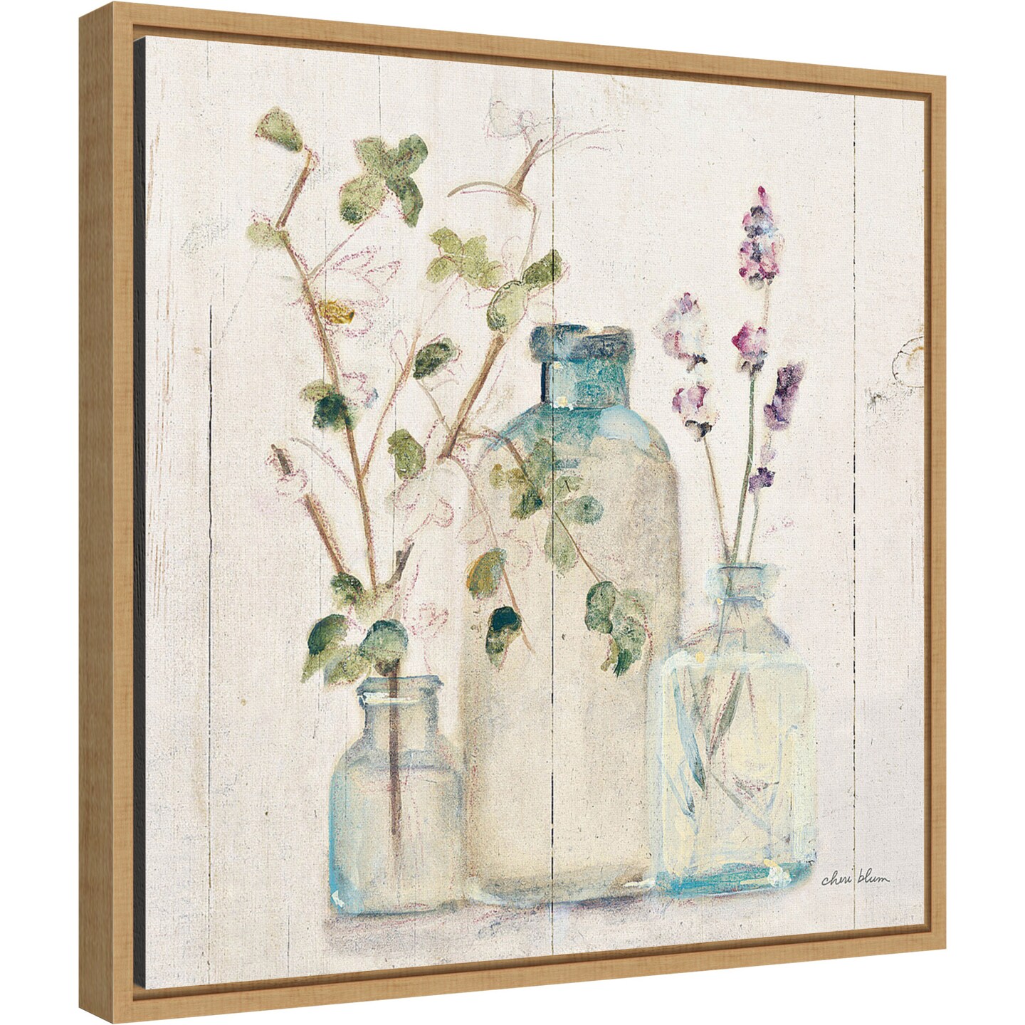 Blossoms on Birch V by Cheri Blum Canvas Wall Art Print Framed