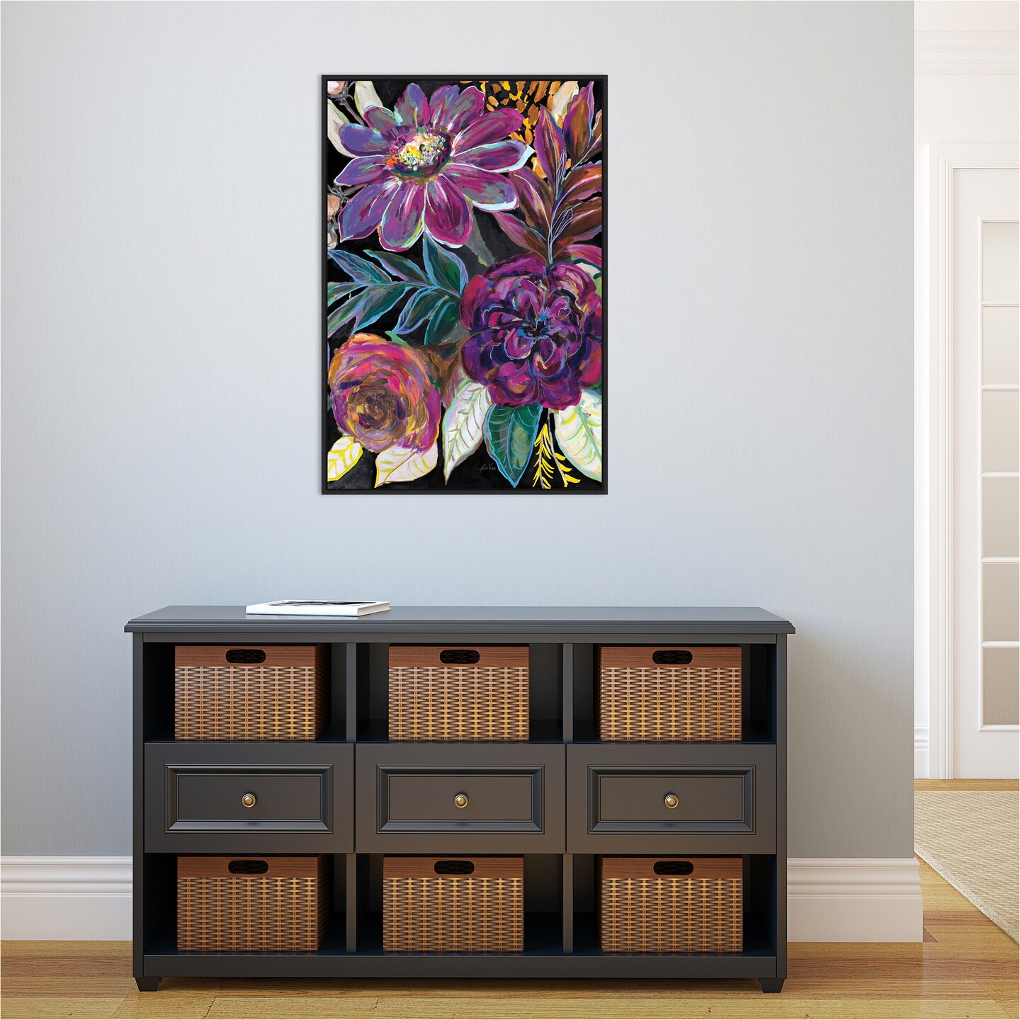 Festive Season II by Jeanette Vertentes 23-in. W x 33-in. H. Canvas Wall Art Print Framed in Black