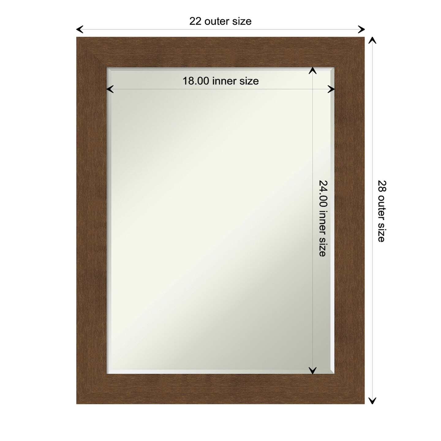 Petite Bevel Wood Wall Mirror, Carlisle Frame