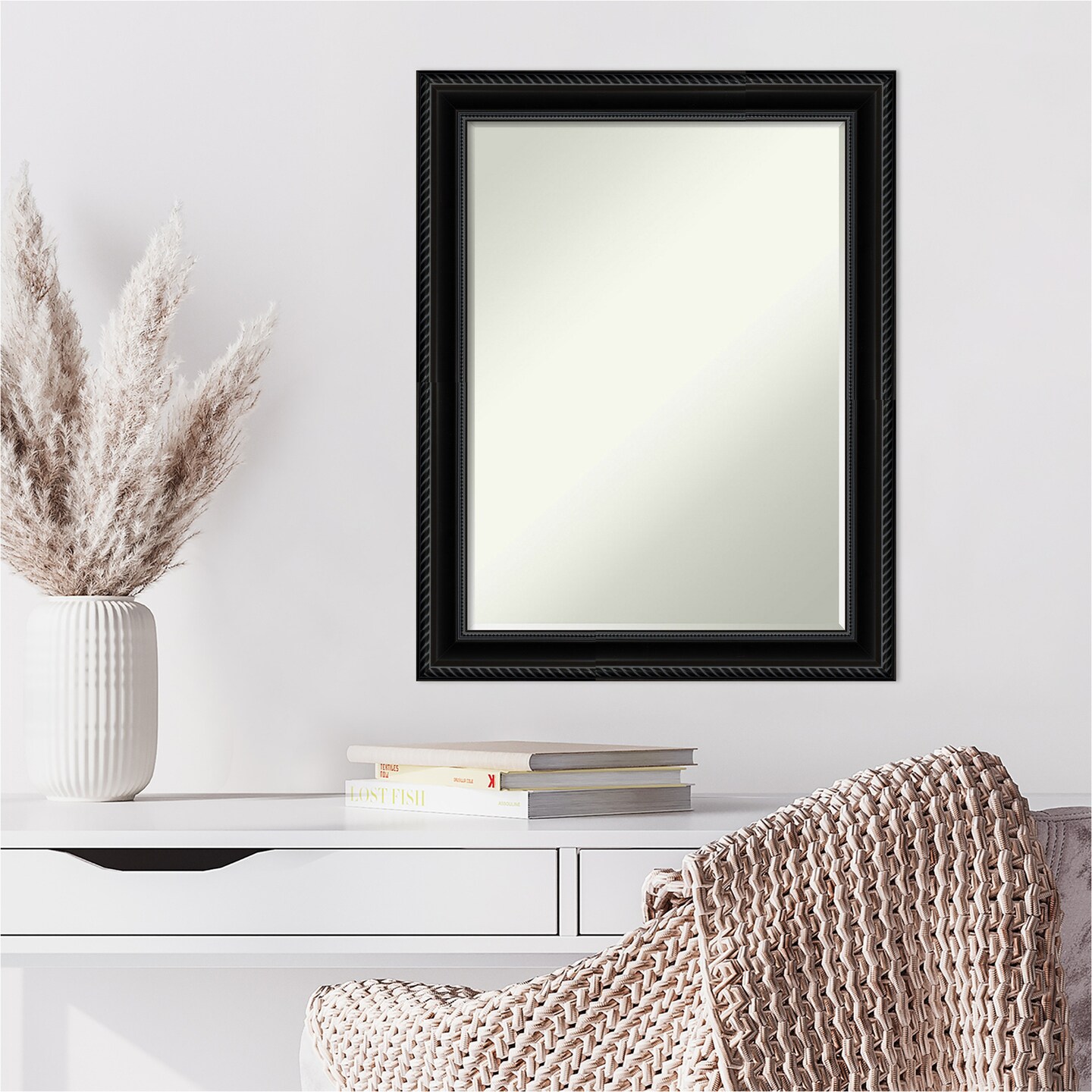 Petite Bevel Wall Mirror, Corded Frame