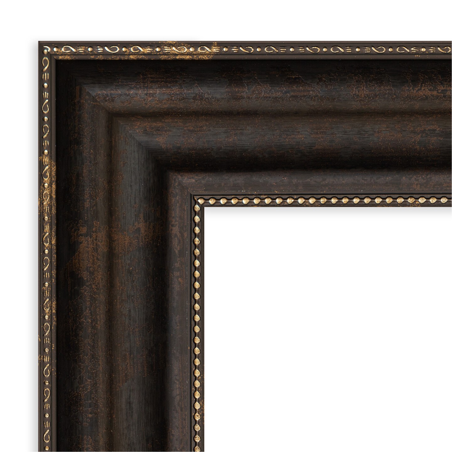 Amanti Art Non-Beveled Wall Mirror, Stately Bronze Frame