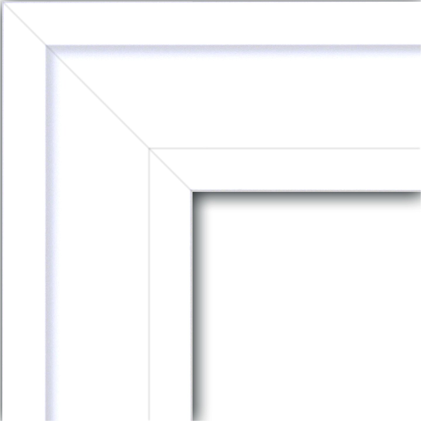 Amanti Art Non-Beveled Wood Wall Mirror, Craftsman White Frame