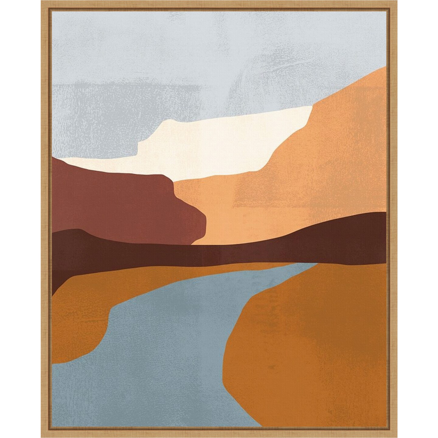 Sedona Colorblock IV by Victoria Borges 16-in. W x 20-in. H. Canvas Wall Art Print Framed in Natural