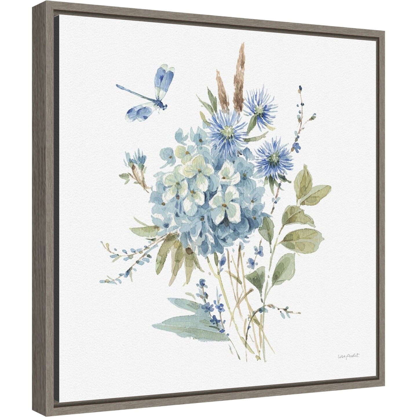 Bohemian Blue 04A (Floral Bouquet) by Lisa Audit 16-in. W x 16-in. H ...