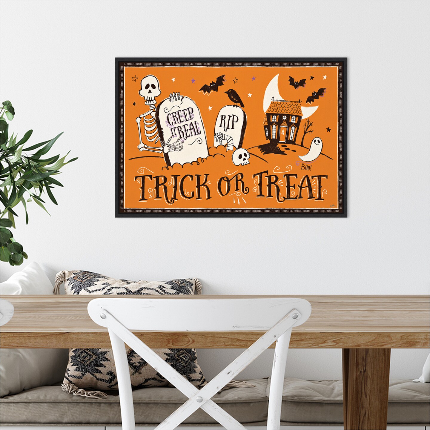 Spooktacular XI by Janelle Penner 23-in. W x 16-in. H. Canvas Wall Art Print Framed in Black