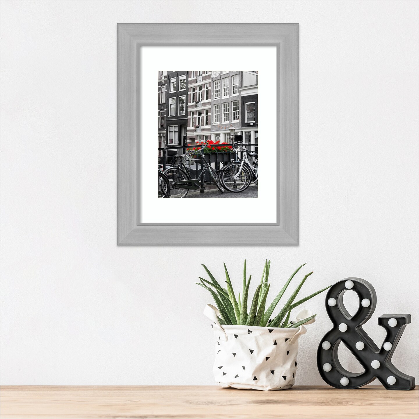 Amanti Art Vista Brushed Nickel Narrow Picture Frame