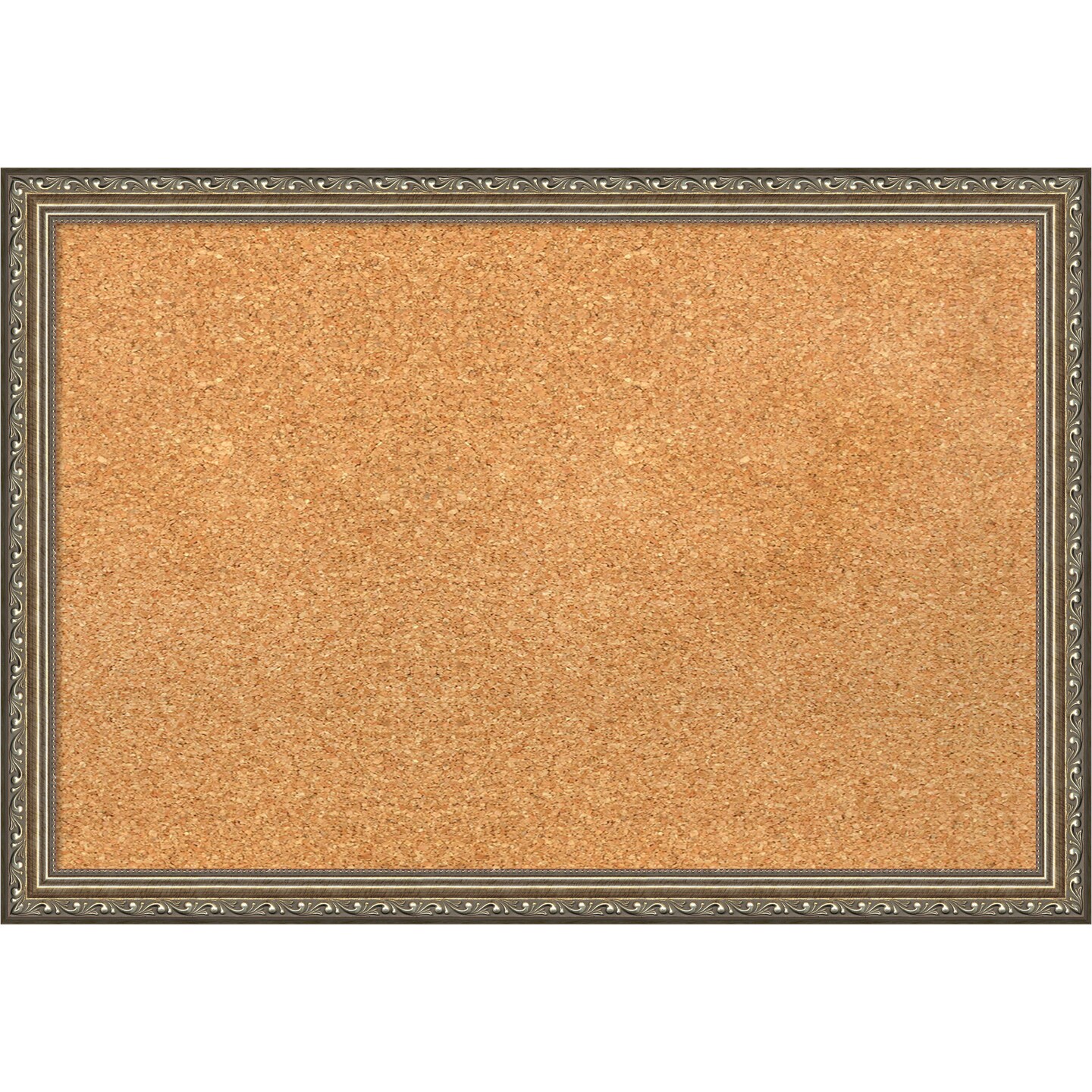 Cork Board, Parisian Silver Wood Frame - Bulletin Board, Organization Board, Pin Board