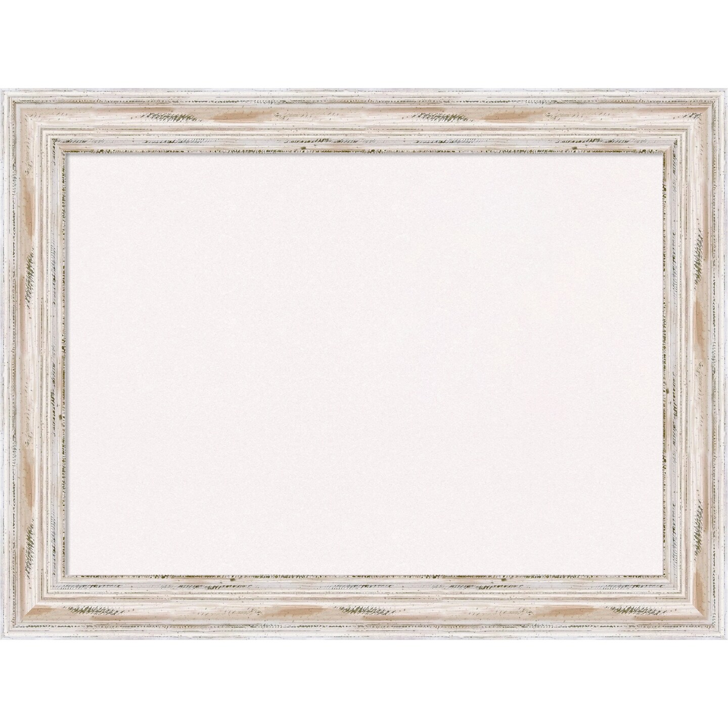 Cork Board, Alexandria White Wash Wood Frame Bulletin Board