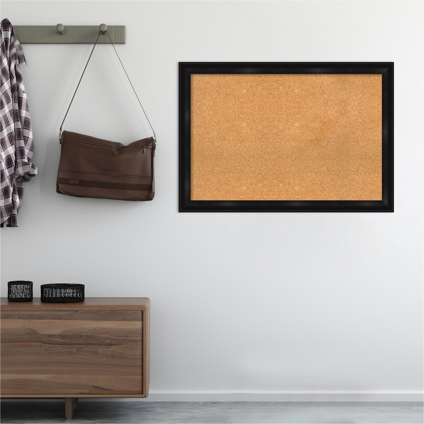 Cork Board, Grand Black Narrow Frame - Bulletin Board, Organization Board, Pin Board