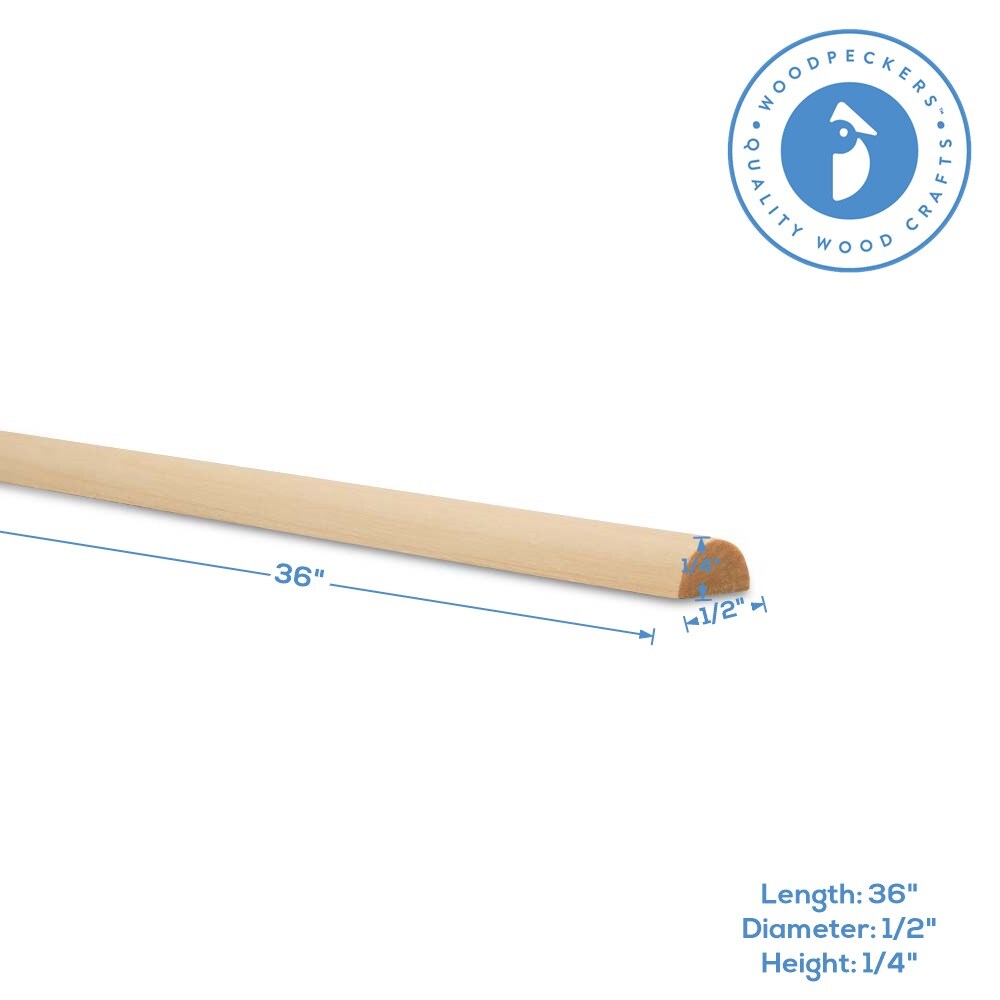 Split Wood Dowel Rods, Multiple Sizes Available, Unfinished for DIY Refacing | Woodpeckers