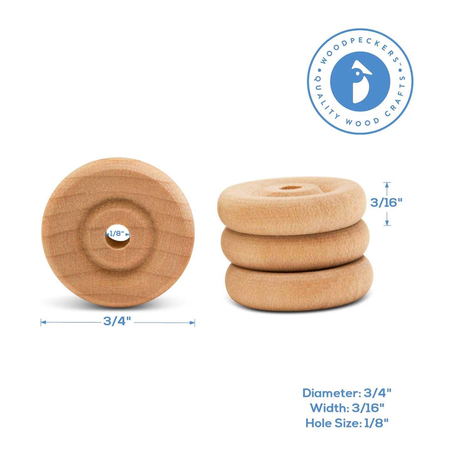 Classic Mini Wood Wheels, Multiple Sizes Available, Craft | Woodpeckers