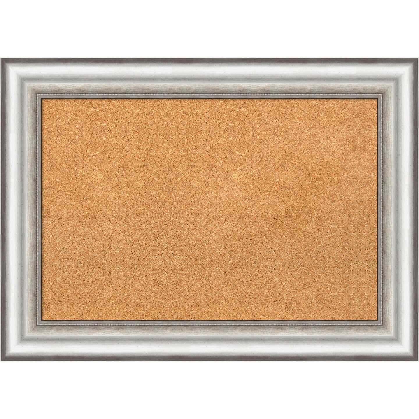 Cork Board, Salon Silver Frame - Bulletin Board, Organization Board, Pin Board