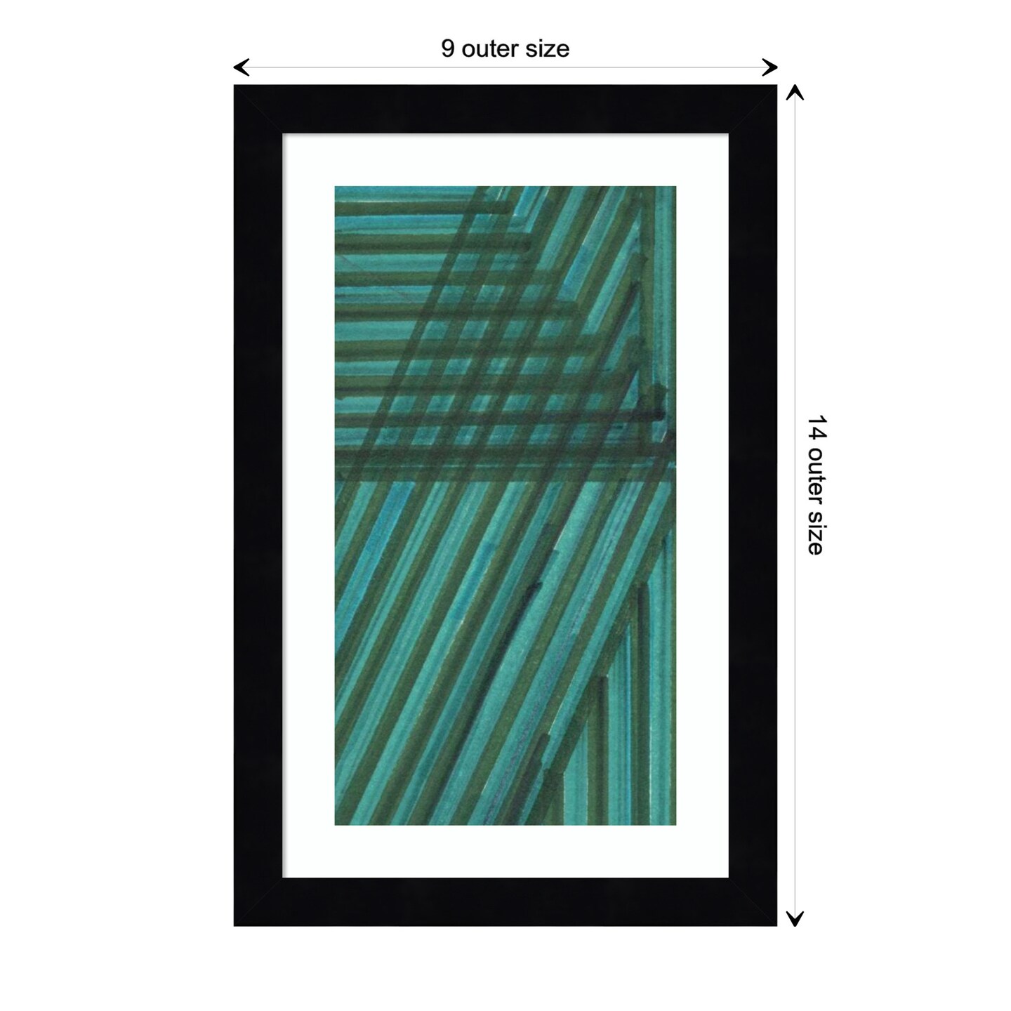 Line Study Blue by Charles McMullen Wood Framed Wall Art Print