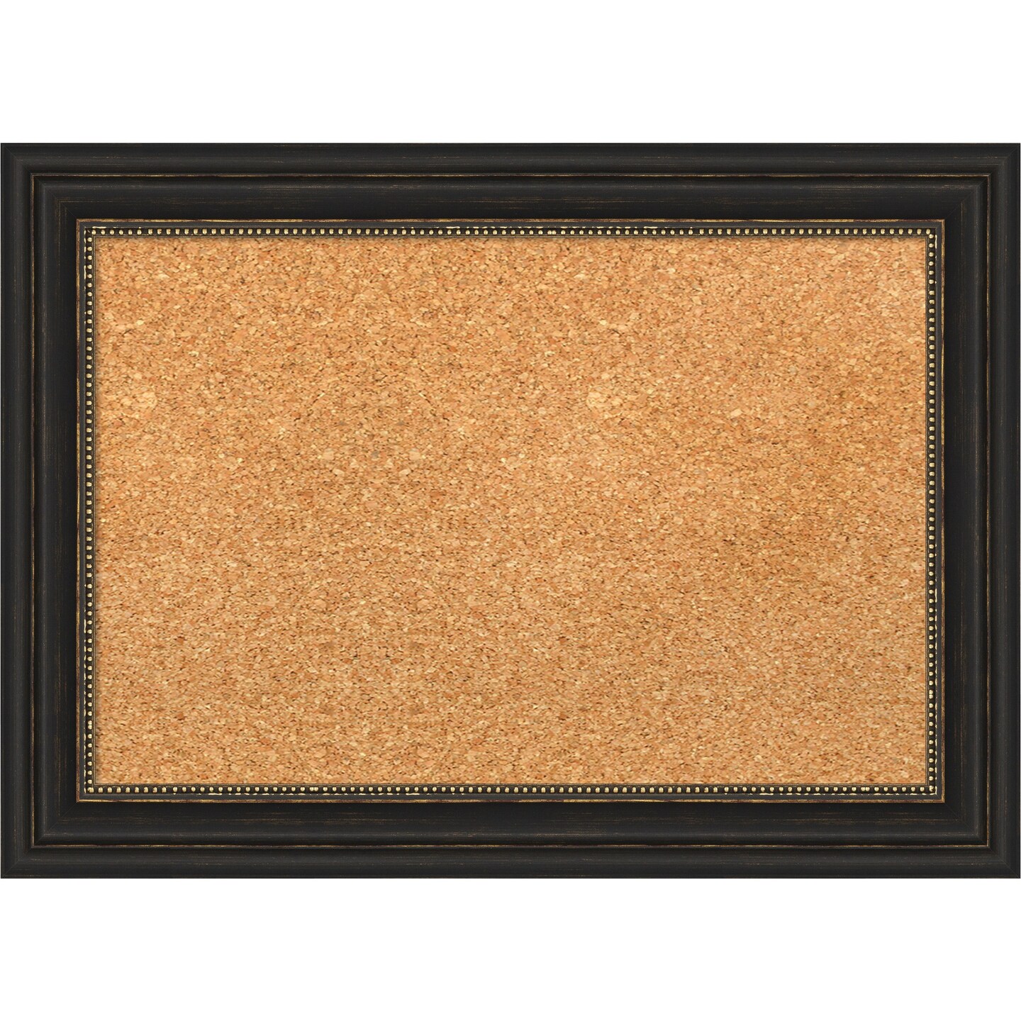 Cork Board, Accent Bronze Narrow Frame - Bulletin Board, Organization Board, Pin Board