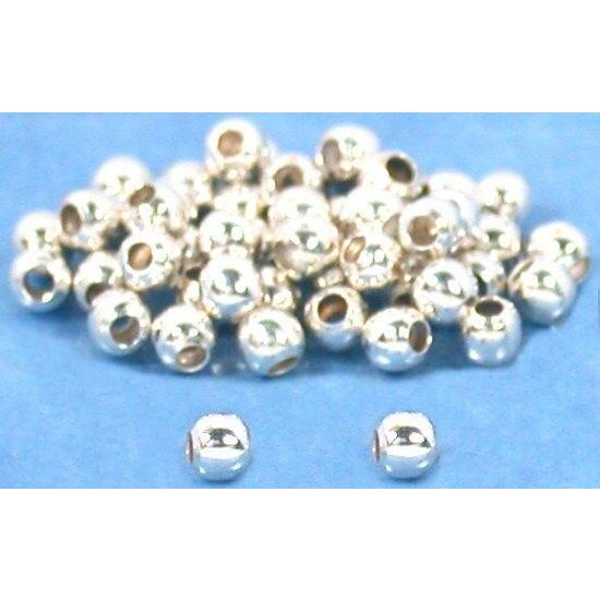 50 Sterling Silver Round Ball Beads Beading Stringing 2mm