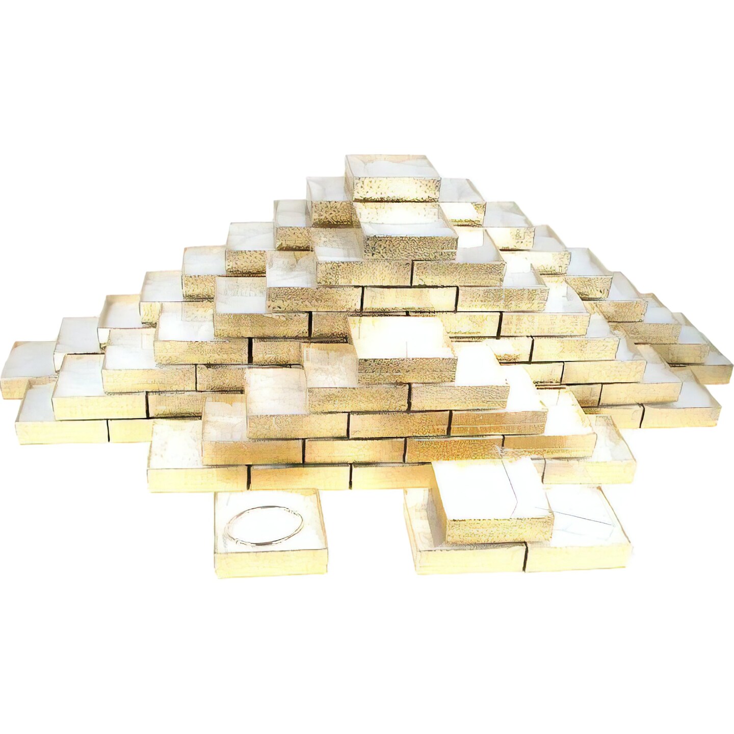 100 Gold Cotton Boxes Bangle Bracelet Clear Top Display Michaels