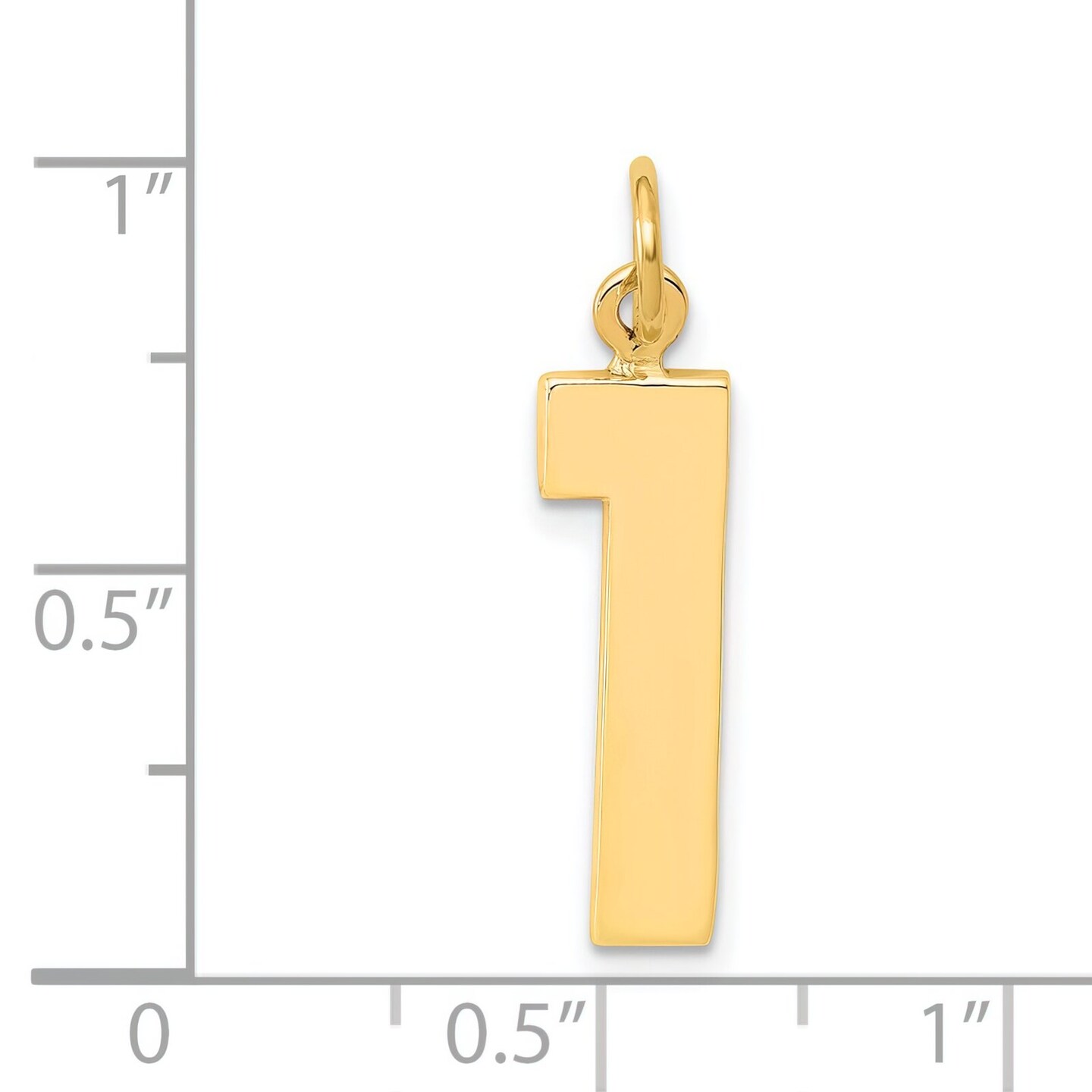 14K Yellow Gold Large Polished Number 1 Charm Pendant